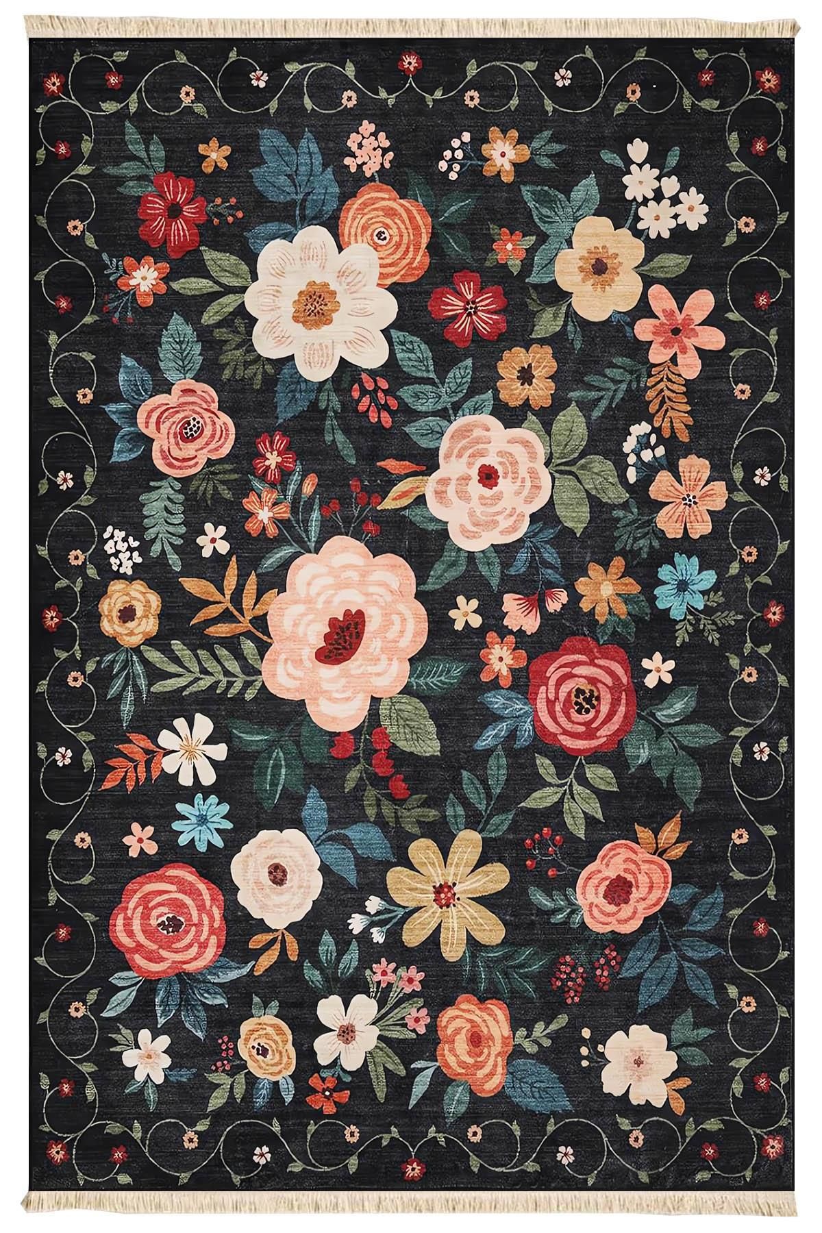 Markaev Flowers Baskılı Dokuma Taban Halı 241 YNG