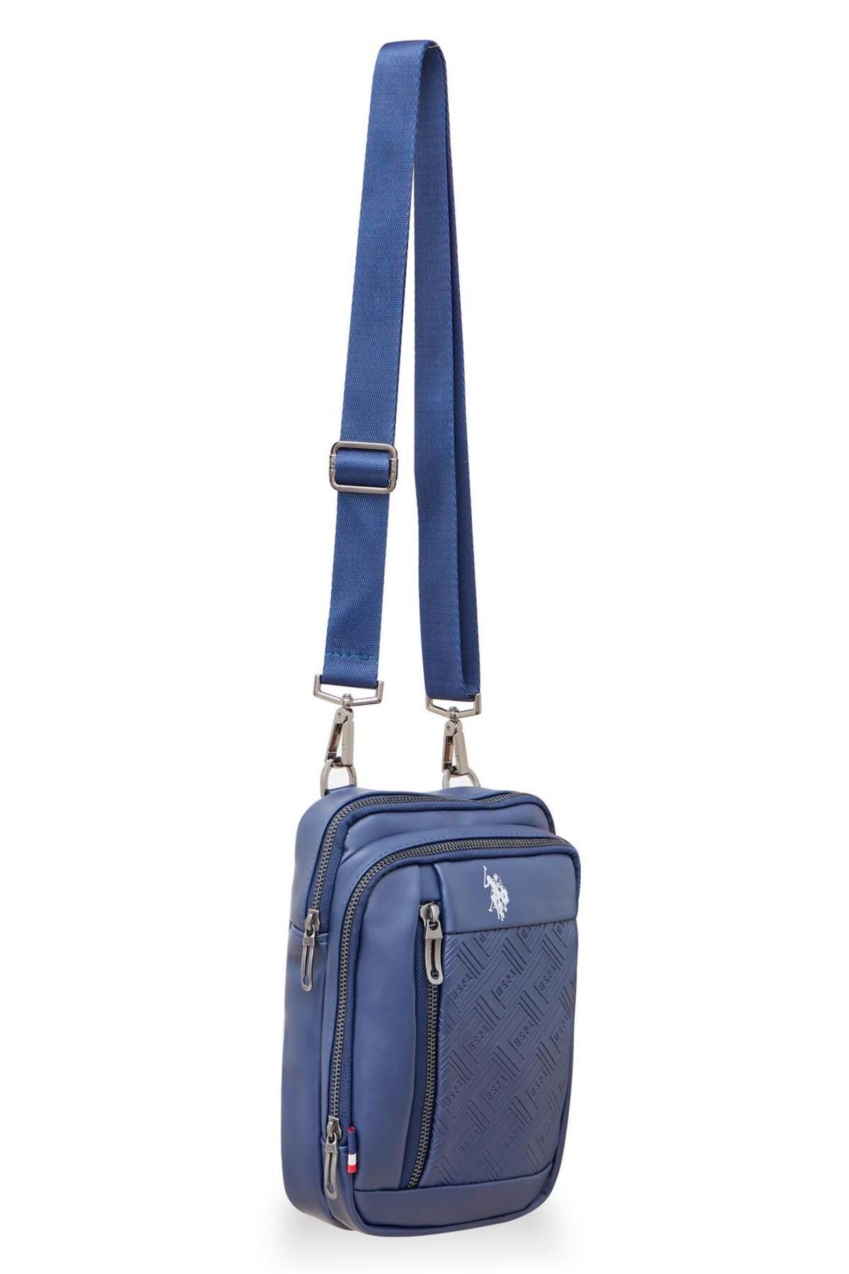 کیف شانه ای آبی مردانه پایه. چوگان Assn. پلون اورجینال U.S. Polo Assn.