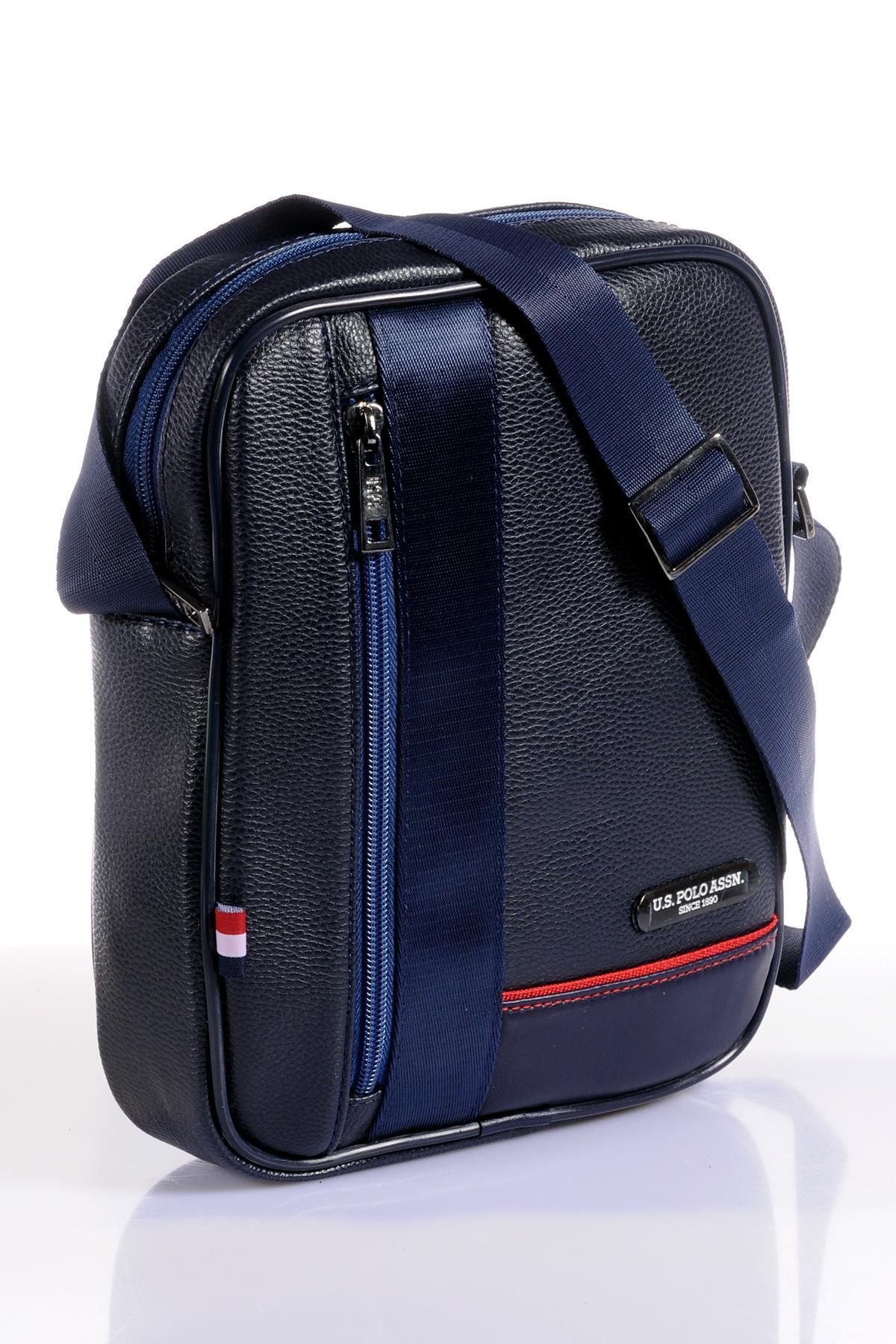 کیف شانه ای آبی مردانه و زنانه پایه. Polo Assn Pleven Plexr8420 Navy Blue یونیسکس Cross Bag U.S. Polo Assn.