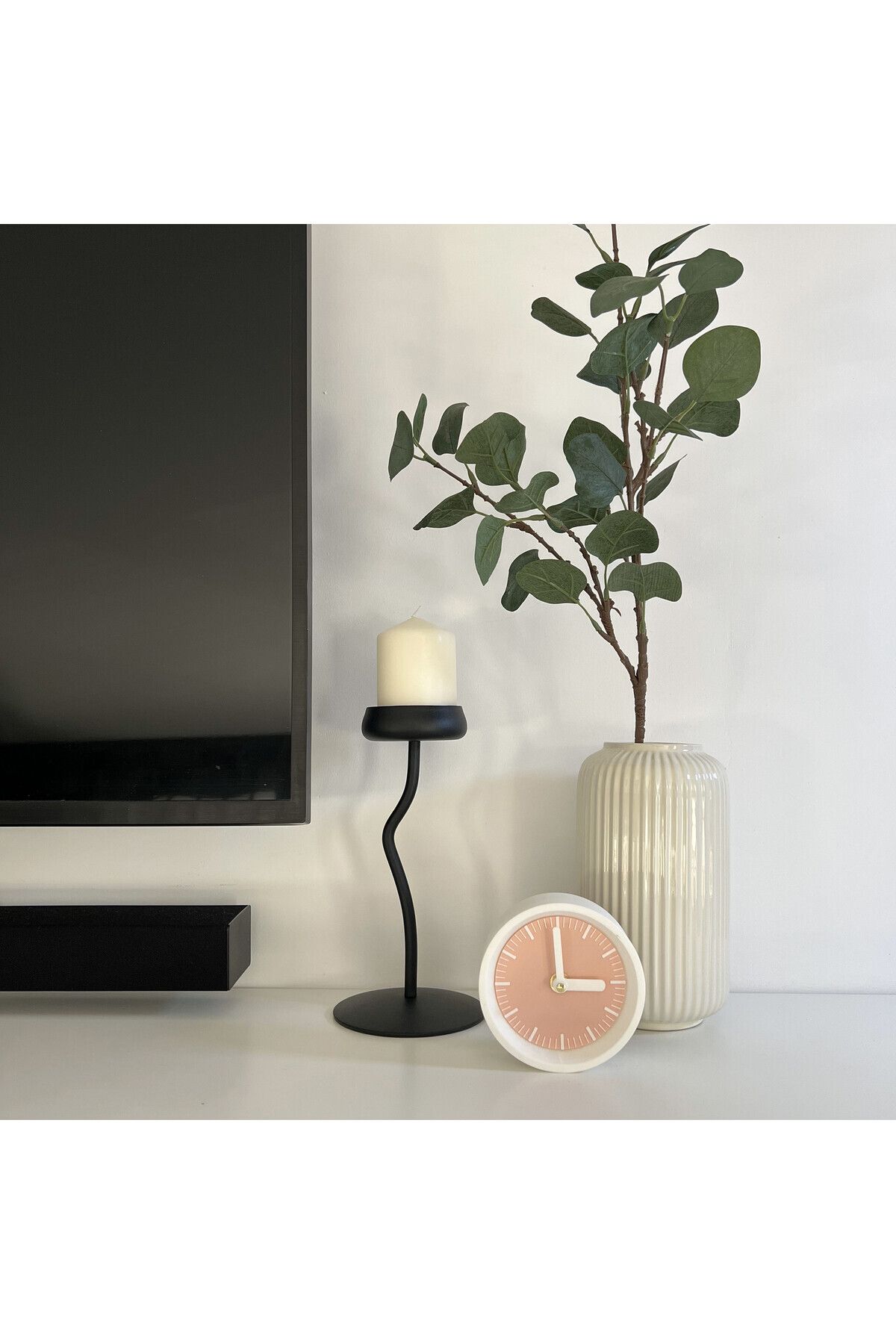 OEM-Decorative clock "Kaleia", 11 cm, light pink, 3D printed from PLA (Bioplastic) 6