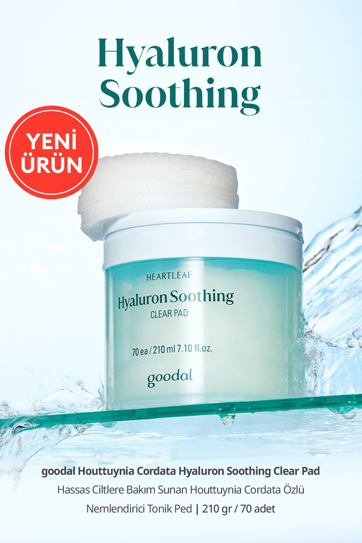 تونر مرطوب کننده TONIK PED GOODAL HOUTTUYNIA CORDATA HYALURON تسکین دهنده پد پاک Goodal