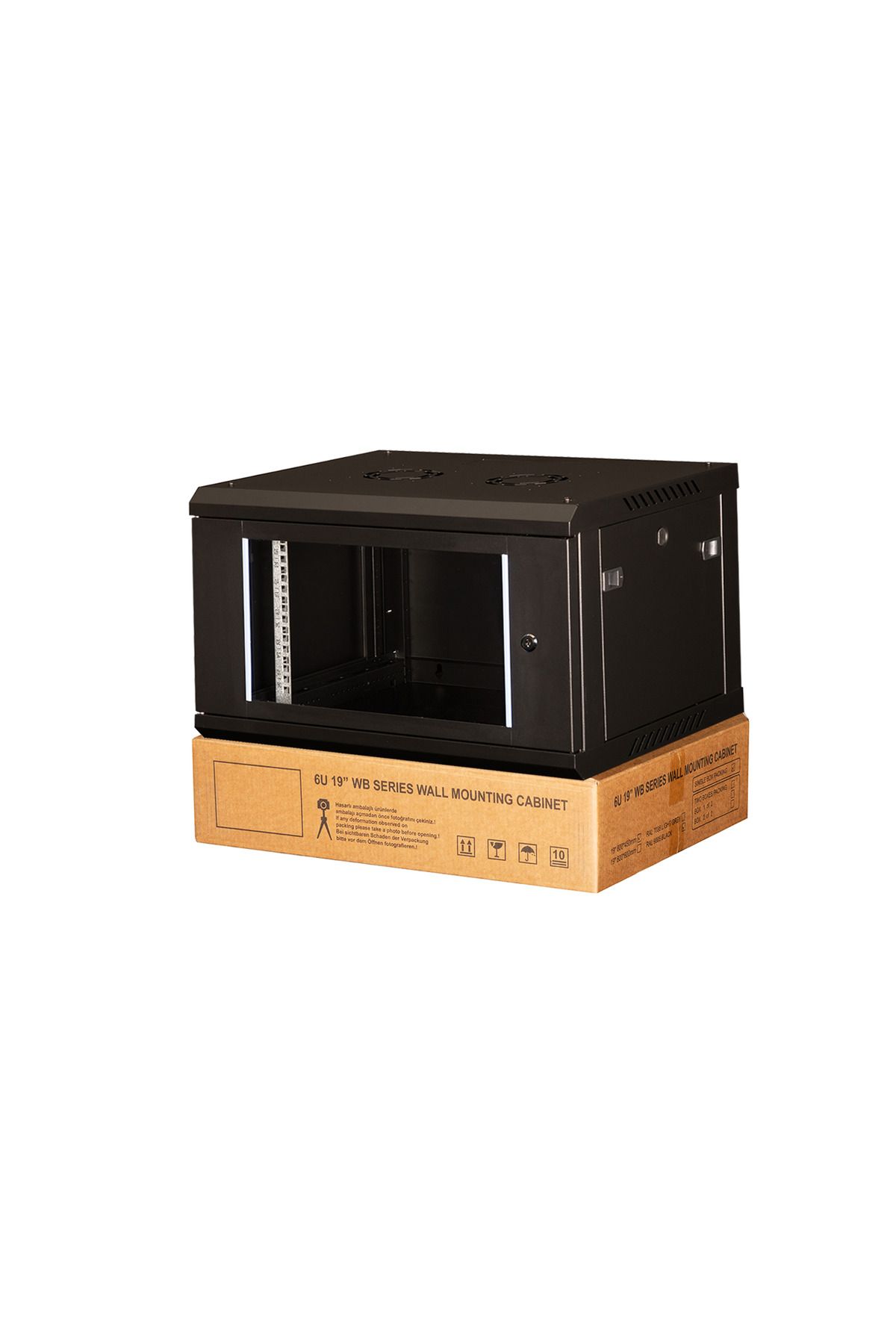 Lande - 6u 19" Duvar Tipi Rack Kabinet – Genişlik: 600 Mm | Derinlik: 450 Mm – Siyah (DEMONTE)