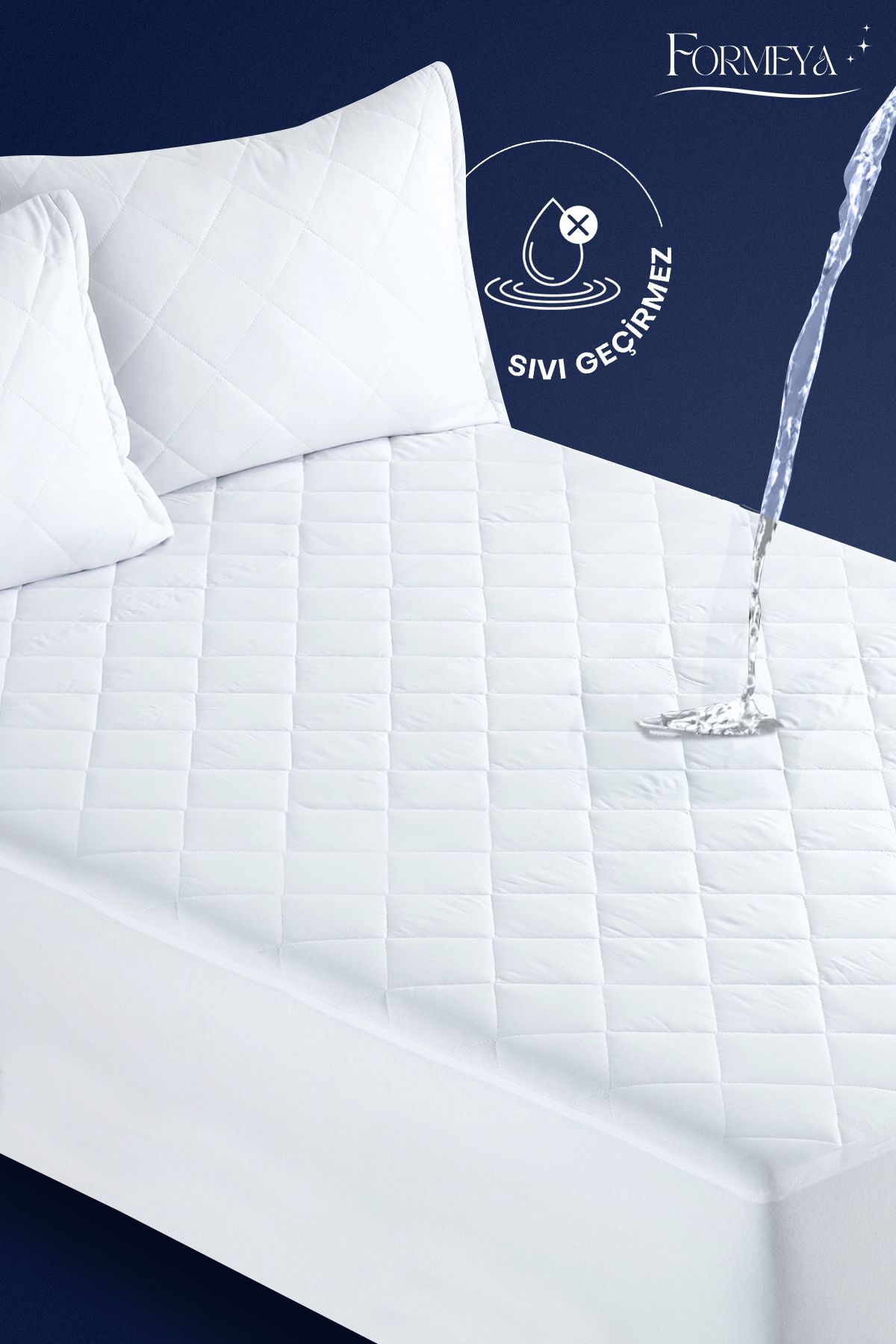 Formeya-Protector de saltea matlasat, montat cu margine completă, rezistent la apă, 100% bumbac, saltea, o singură dublă king-size (16 dimensiuni) 3