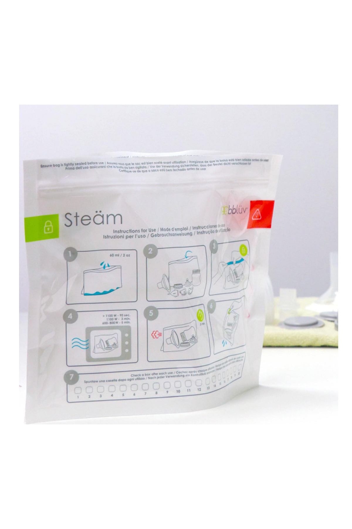 bblüv Steäm Mikrodalga Sterilizasyon Poşeti fotoğrafı 2 (önizleme)