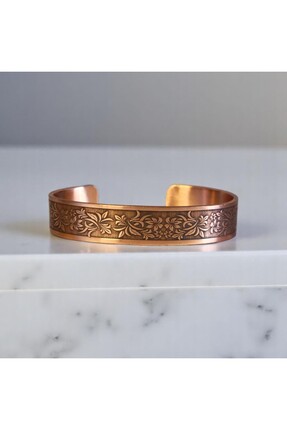 ELEMENTA Çiçek Motifli Spiritüel Enerji Bileziği Şifalı Has Bakır Kadın Erkek...