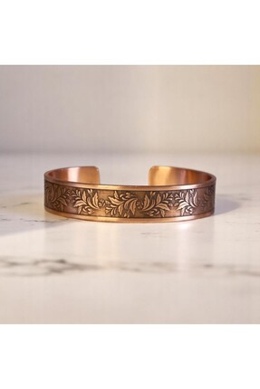 ELEMENTA Lavanta Çiçek Desenli Bilezik Şifalı Has Bakır Kadın Erkek Bilezik K...