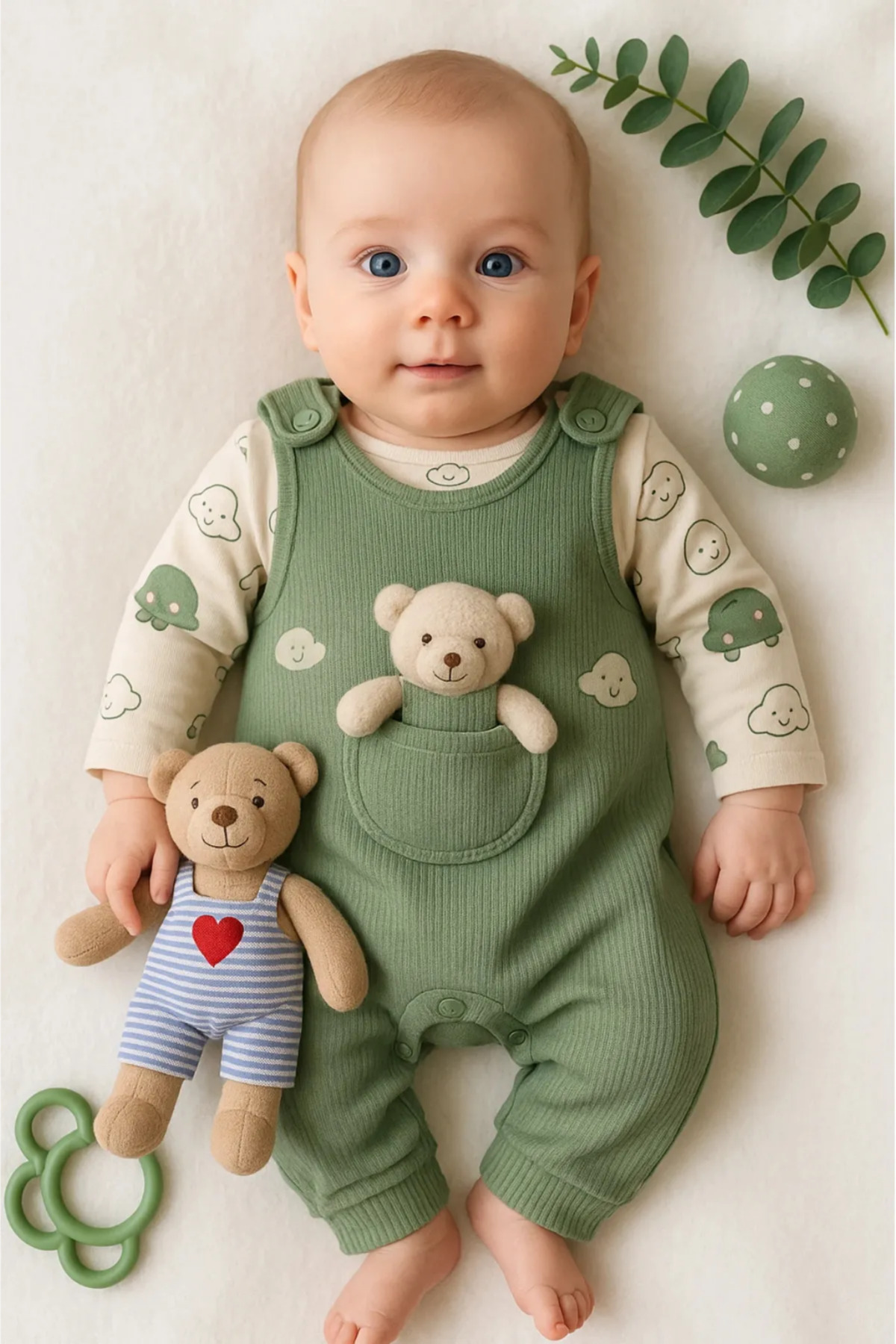 Genel Markalar Oyuncak Ayılı Bebek Tulum - Zıbın ve Tulum – 3-6-9 Ay Bebek Giyim fotoğrafı 6 (önizleme)