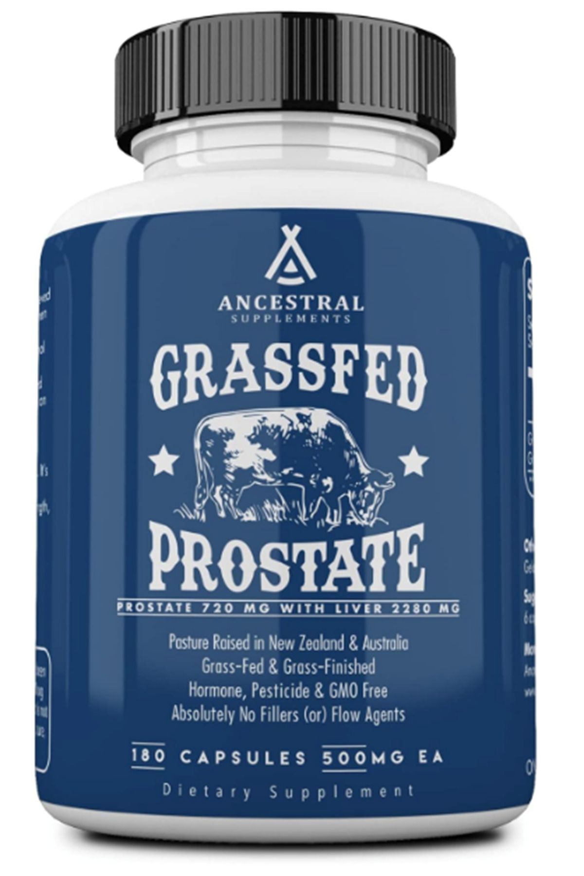Ancestral Supplements Grass Fed Beef Pros/tate For Men With Liver, 3000mg, 180 Capsules