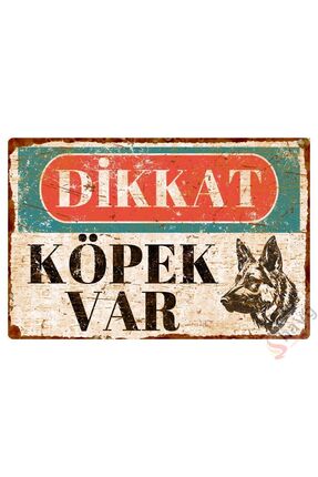 Hayg Equipment Dikkat Köpek Var Pas Görünümlü Vintage Metal Levha - Alüminyum...