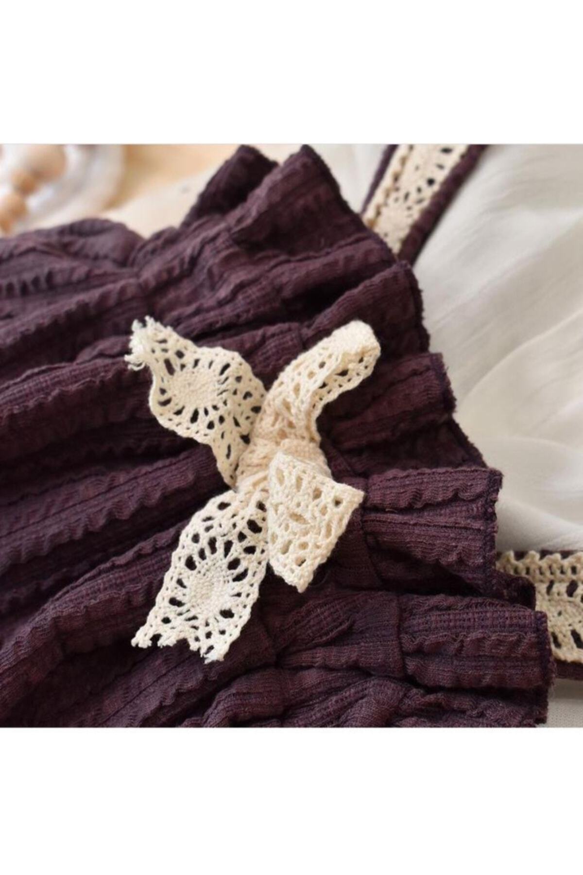 Melekpare Kız Bebek Takımı 2 Li Askılı Jile Tulum Ve Gömlek Set fotoğrafı 4 (önizleme)