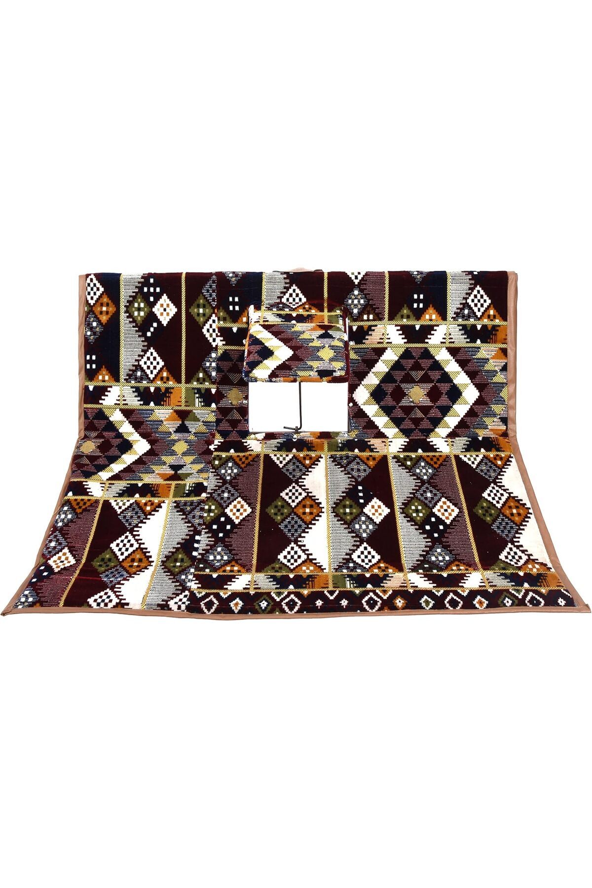 كرسي أرضي للرحلات مع تكاية في الوسط – شخصين – متعدد الألوان