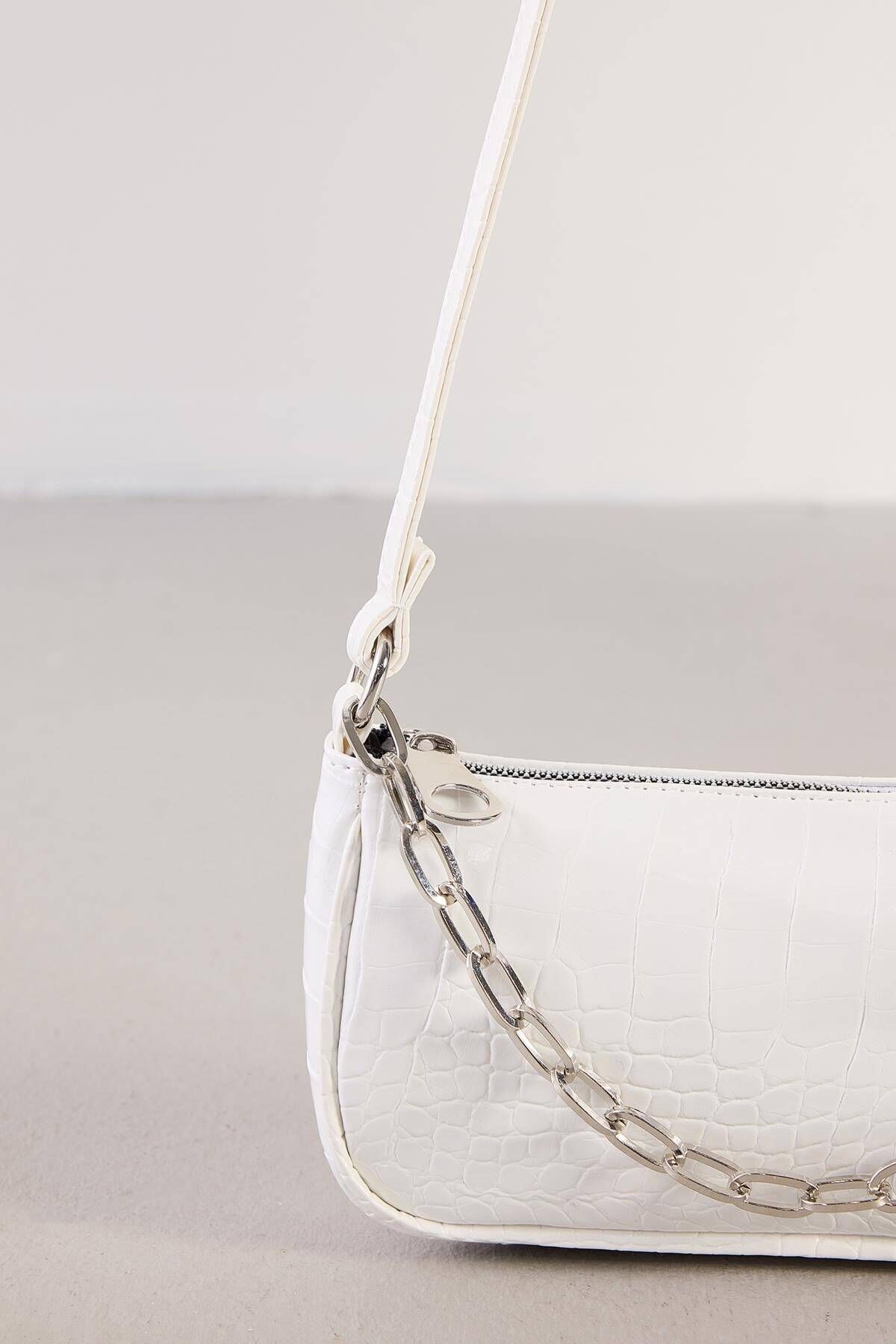 Addax-Crocodile Patterned Hanging Bag Ç06-G10 2