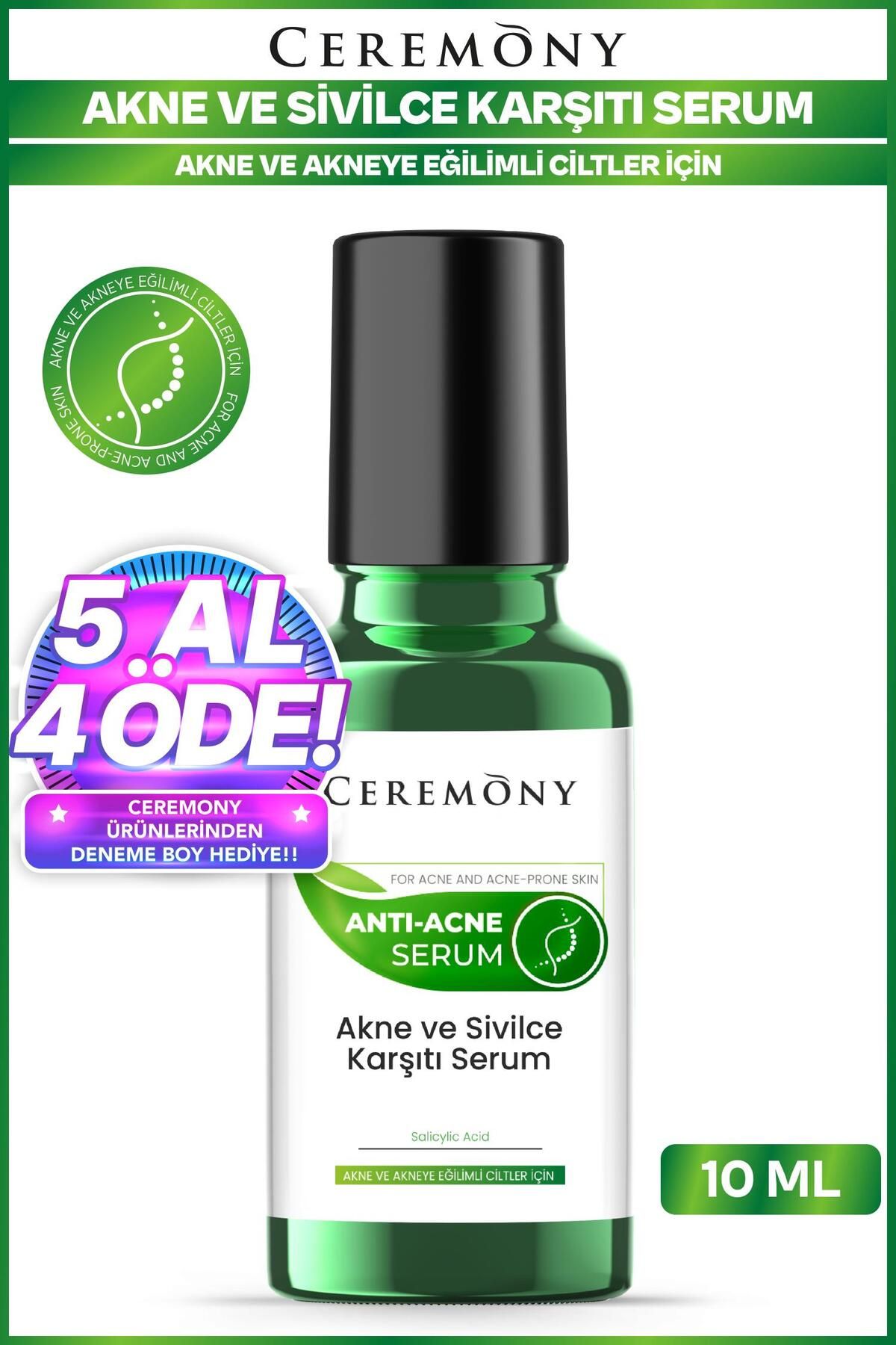 Ceremony Akne Ve Karşıtı Cilt Bakım Serumu Roll-on 10ml