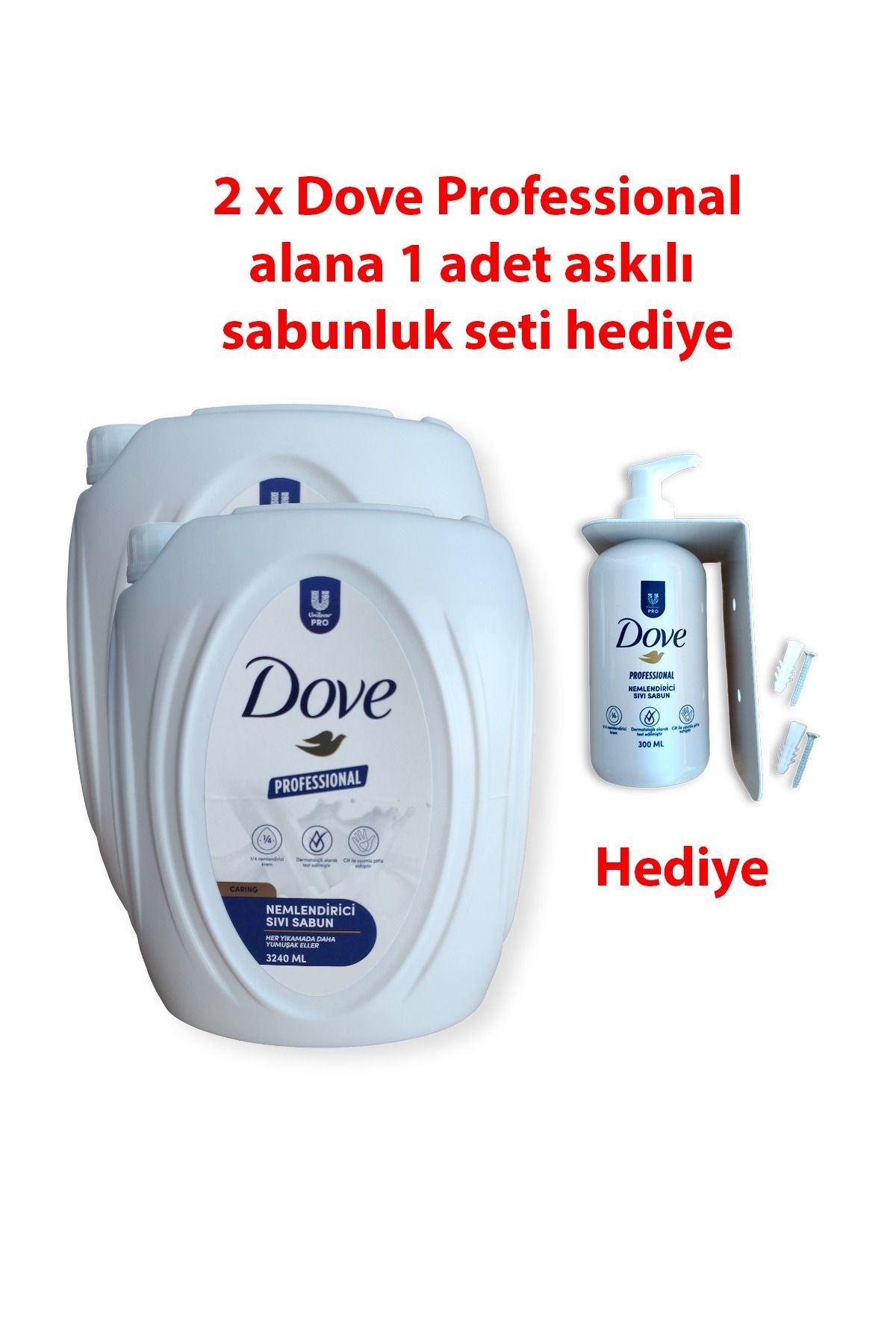 Dove Professional Nemlendirici Sıvı Sabun 3,240 mL 2 Adet Sıvı Sabunluk