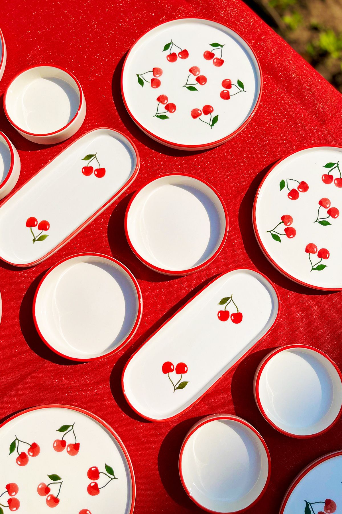 Lileria Cherry 14 Parça 6 Kişilik Handmade Kahvaltı Takımı - Sunum Seti