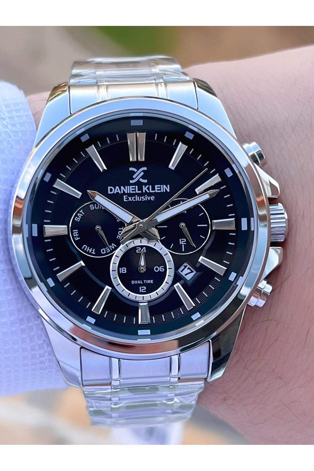 Daniel Klein-Steel Cord Black Dial Inner Functions Active 3 Atm Men's Wrist Watch Edk.1.10721.1 4