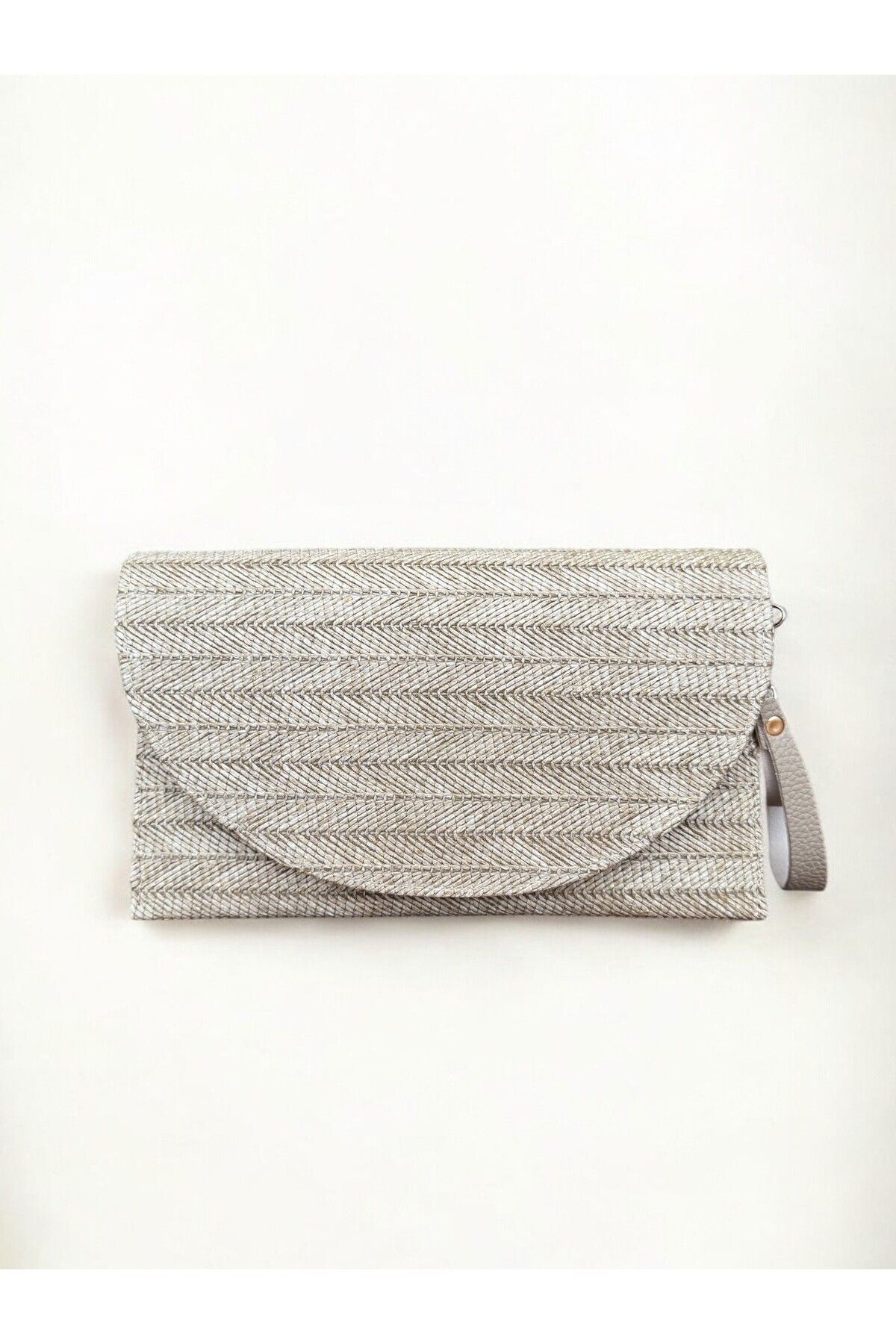 ila bags Ada Hasır Clutch Bej Çanta