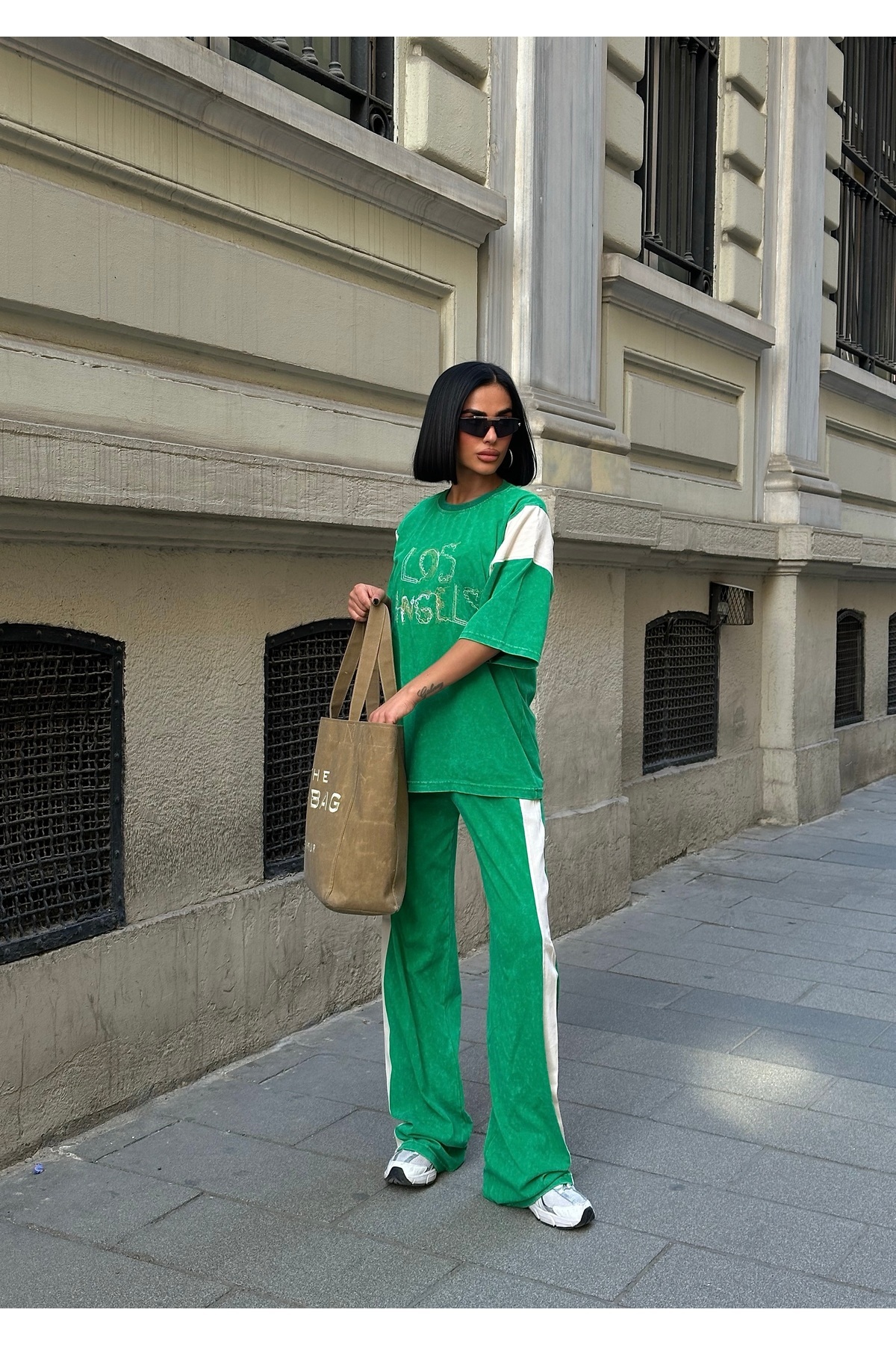 Bliss-Women's Paris Short Sleeve Comfortable Fit Bottom Top Green Tracksuit Set 6