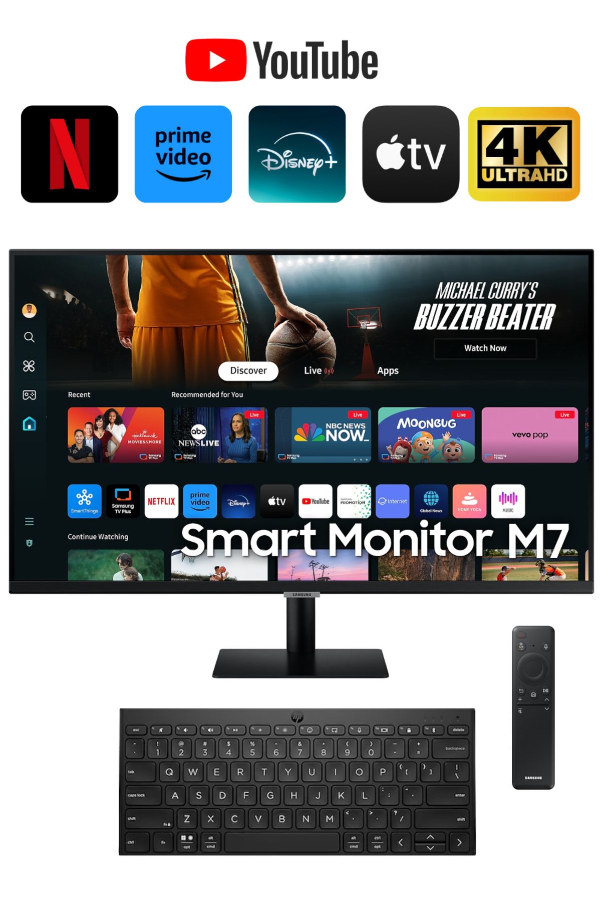 Samsung Smart-akıllı Tv Monitör Kablosuz Wi-fi, Bluetooth 4k Uhd (3840X2160) Hdr10 32inç 80 Ekran Siyah
