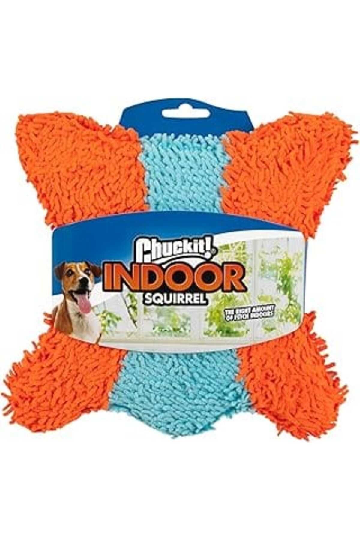 Pazarcan Chuckit! Indoor Fetch Squirrel Dog Toy (9 Inch), Orange And Blue