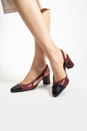 Asilkadın Almira Kadın Topuklu Zarif Ve Şık Bordo-Siyah