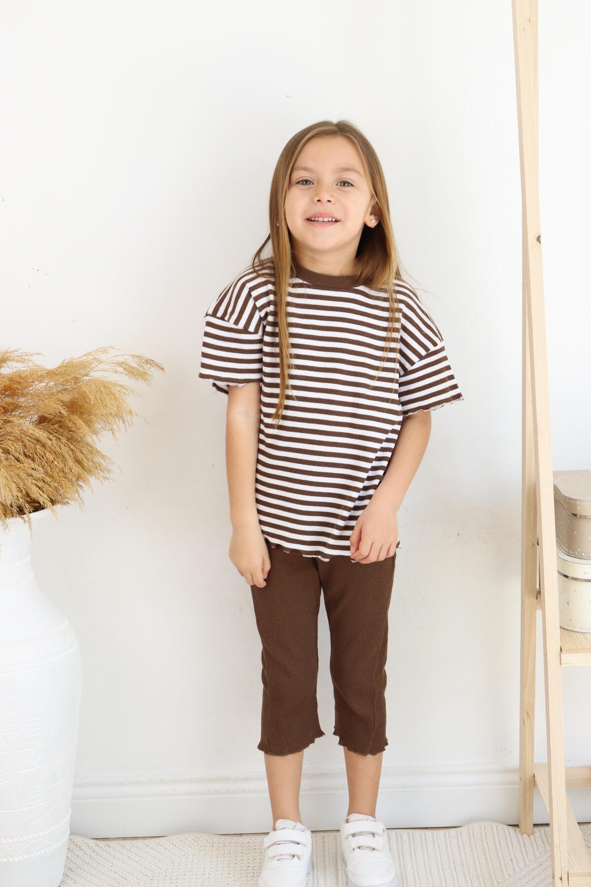 MiaBaby-Set Capri cu dungi pentru fete 6
