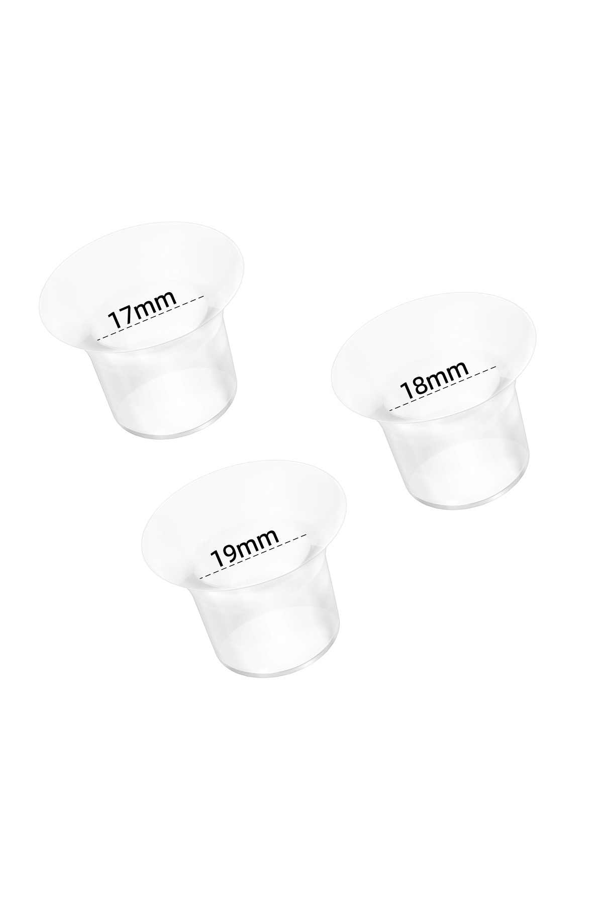 BEBEBAO Göğüs Pompası Kalkanı Silikon Flanş Küçültücü 17-18-19 Mm 3'lü Set (P1 -EKPRESS MODEL UYUMLU)