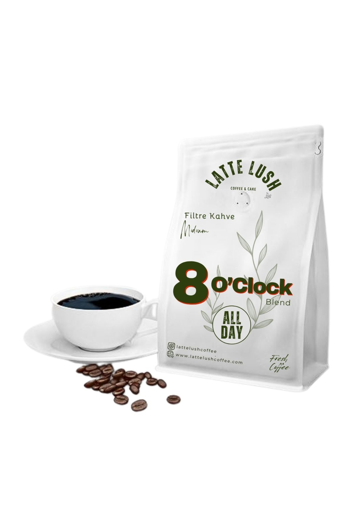 LATTE LUSH COFFEE CAKE Filtre Kahve 8 O'clock Blend (100 GR)