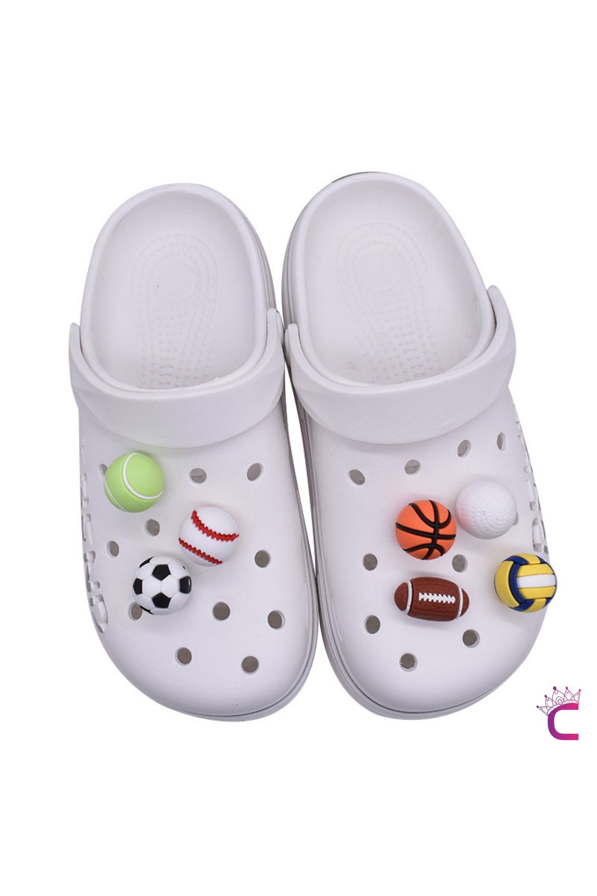 Cinderella 7'li 3D Tasarım Spor Futbol Erkek Çocuk Terlik Süsü Jibbitz - Cross Terlik Süsleri Crocks Charm