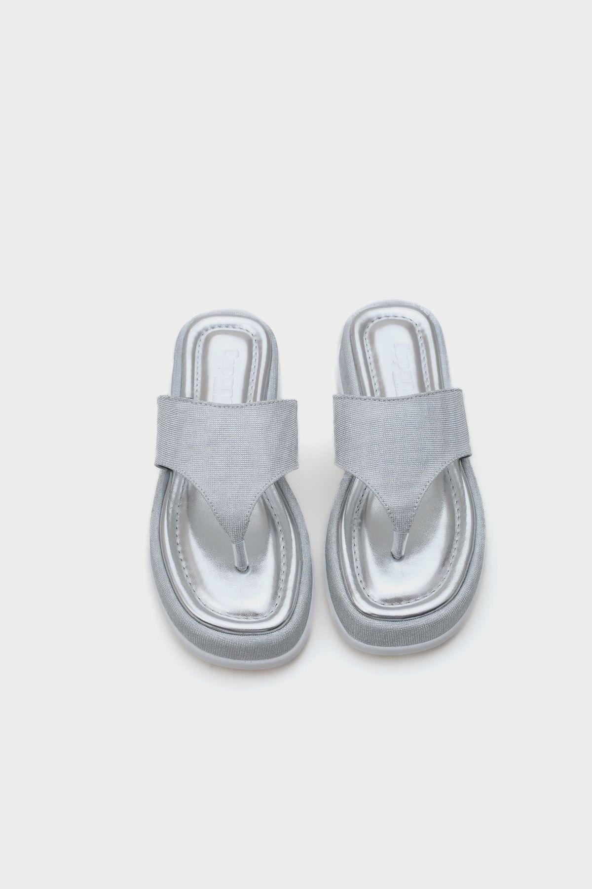 Capone Outfitters-Γυναικείες παντόφλες Margalo Wedge Heeled Stone Flip Flops 4