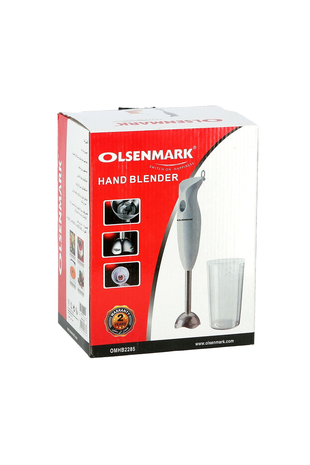 Olsenmark-Hand Blender With 600ml Jar, One-speed Operation, Detachable Stick, Anti-splash Guard, Easy Clean 3