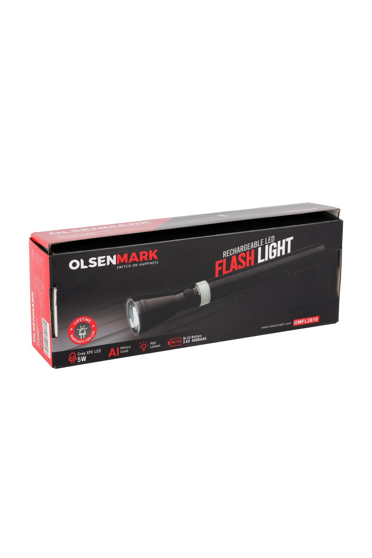 Olsenmark-Led Torch With 2000m Range | 4000mah Battery, Cree Xpe, Portable, Military-grade Build 5