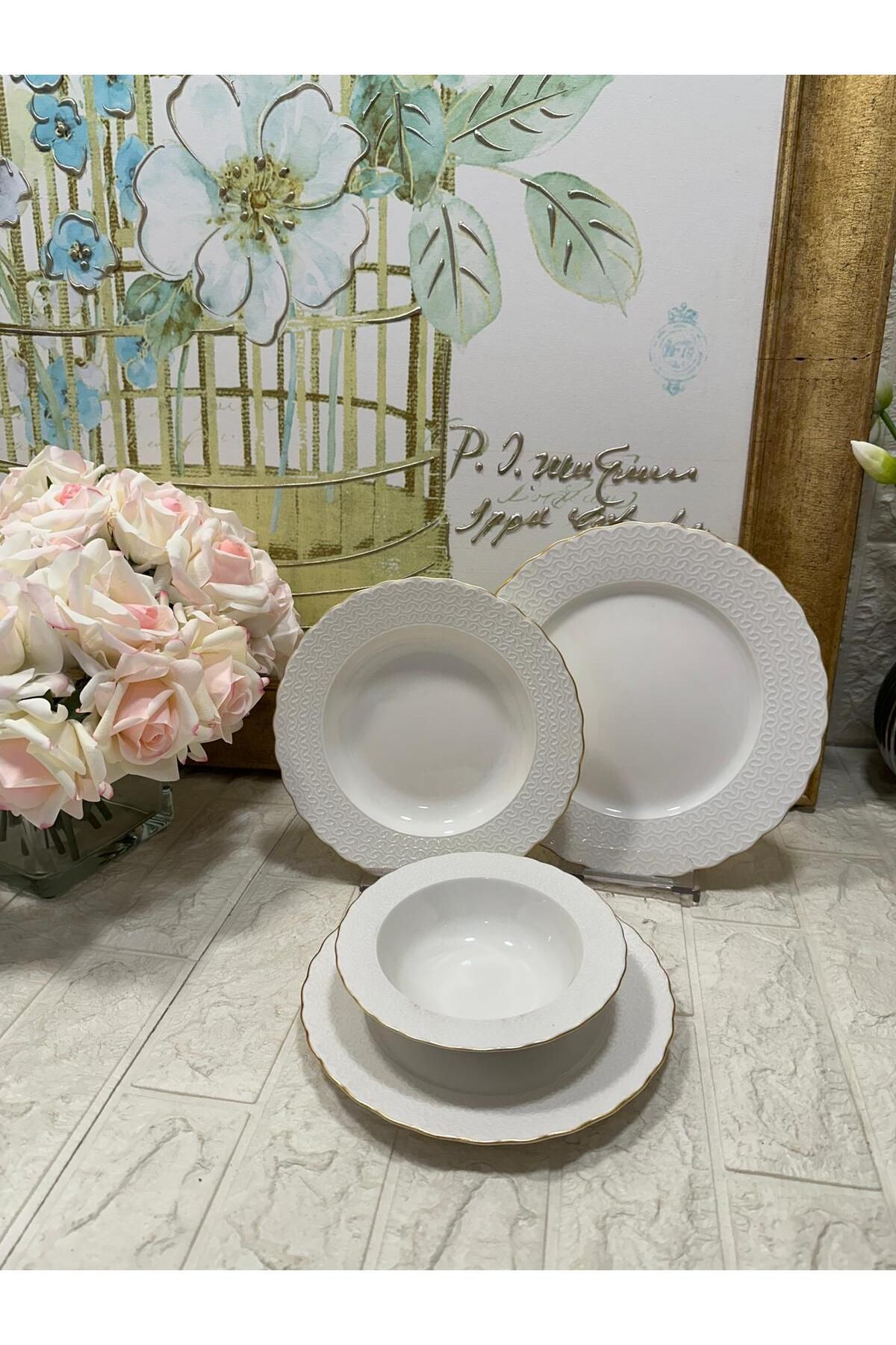 aky home style Bone Ecem 24 Parça Yemek Takımı