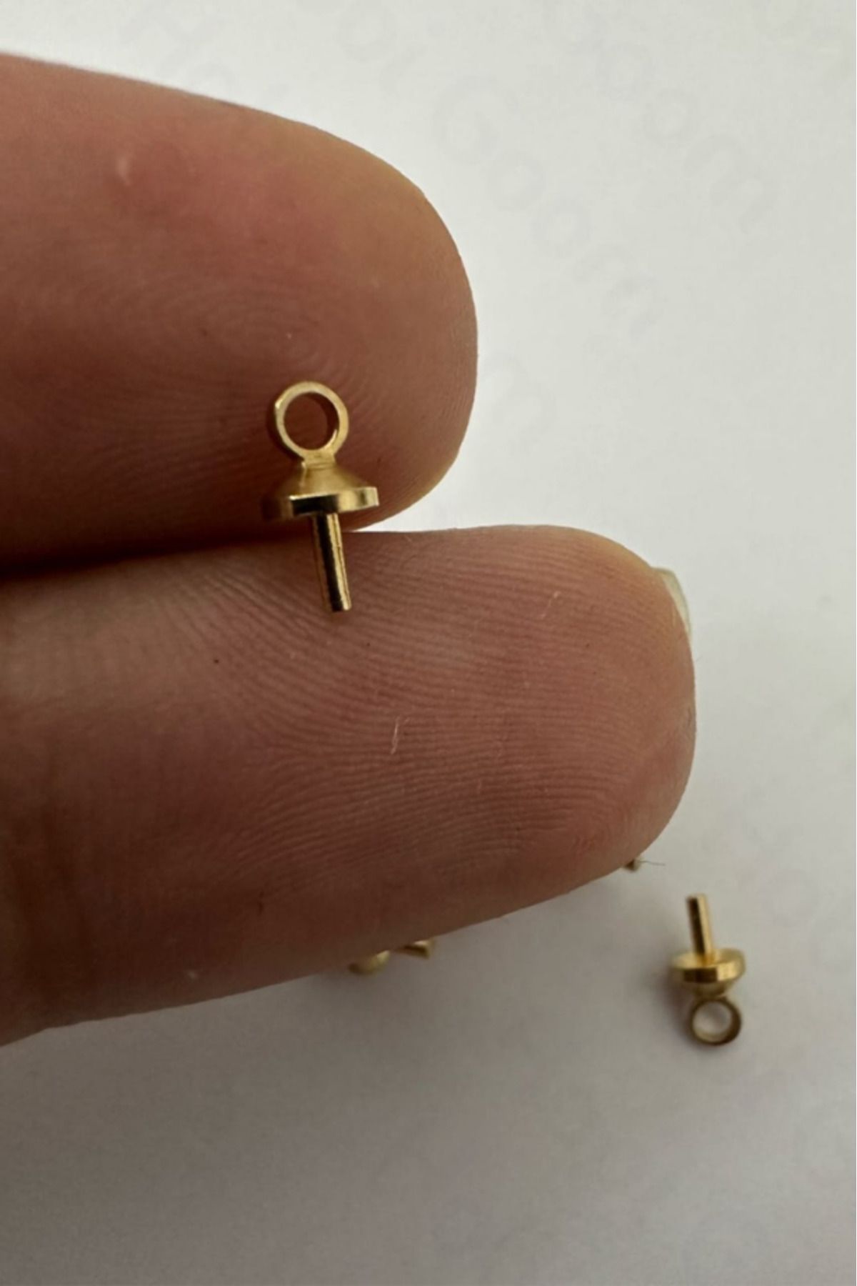 Hobi Goom Takı Yapımı / Üretimi İçin Paslanmaz Çelik Gold Kolye Ucu Emziği | Kolye Çivisi | 5 adet