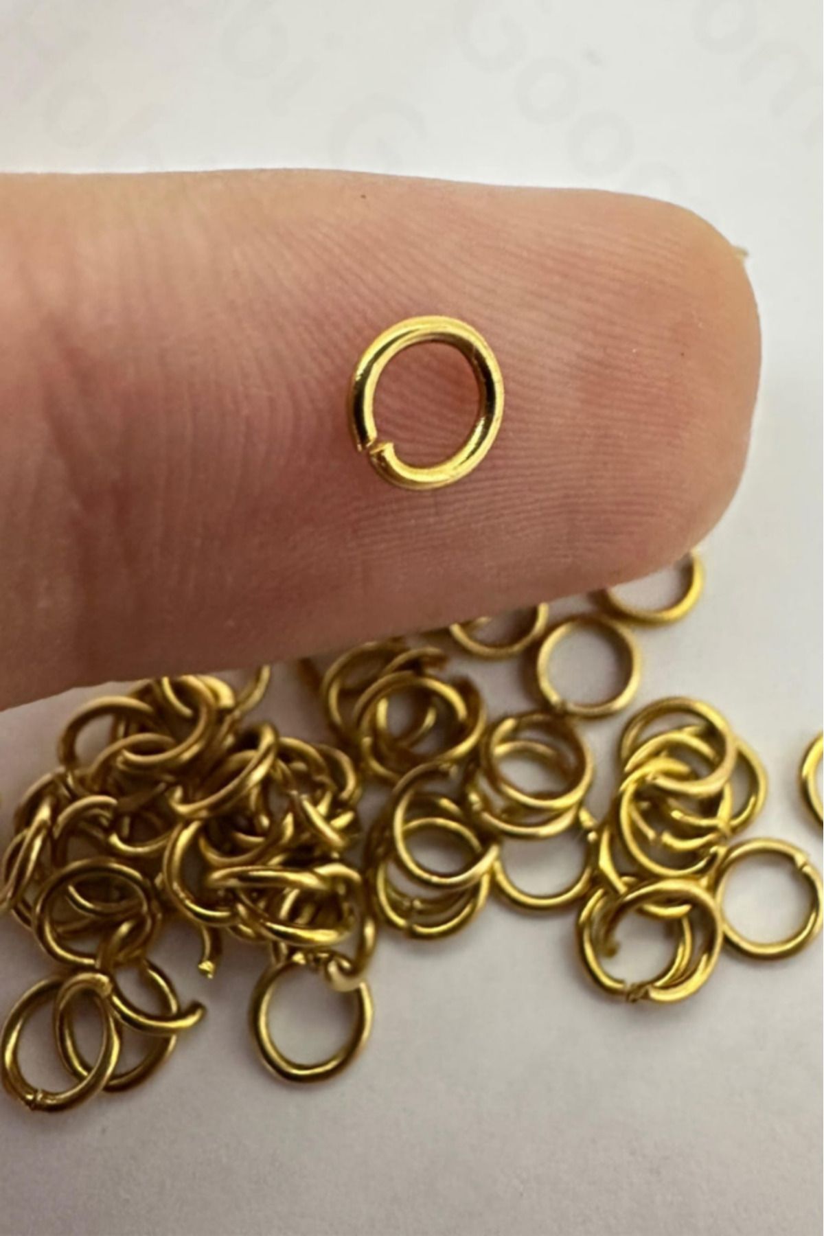 Hobi Goom Takı Yapımı / Üretimi İçin 0,6mm Gold Paslanmaz Çelik Atlama Halka | 50 adet