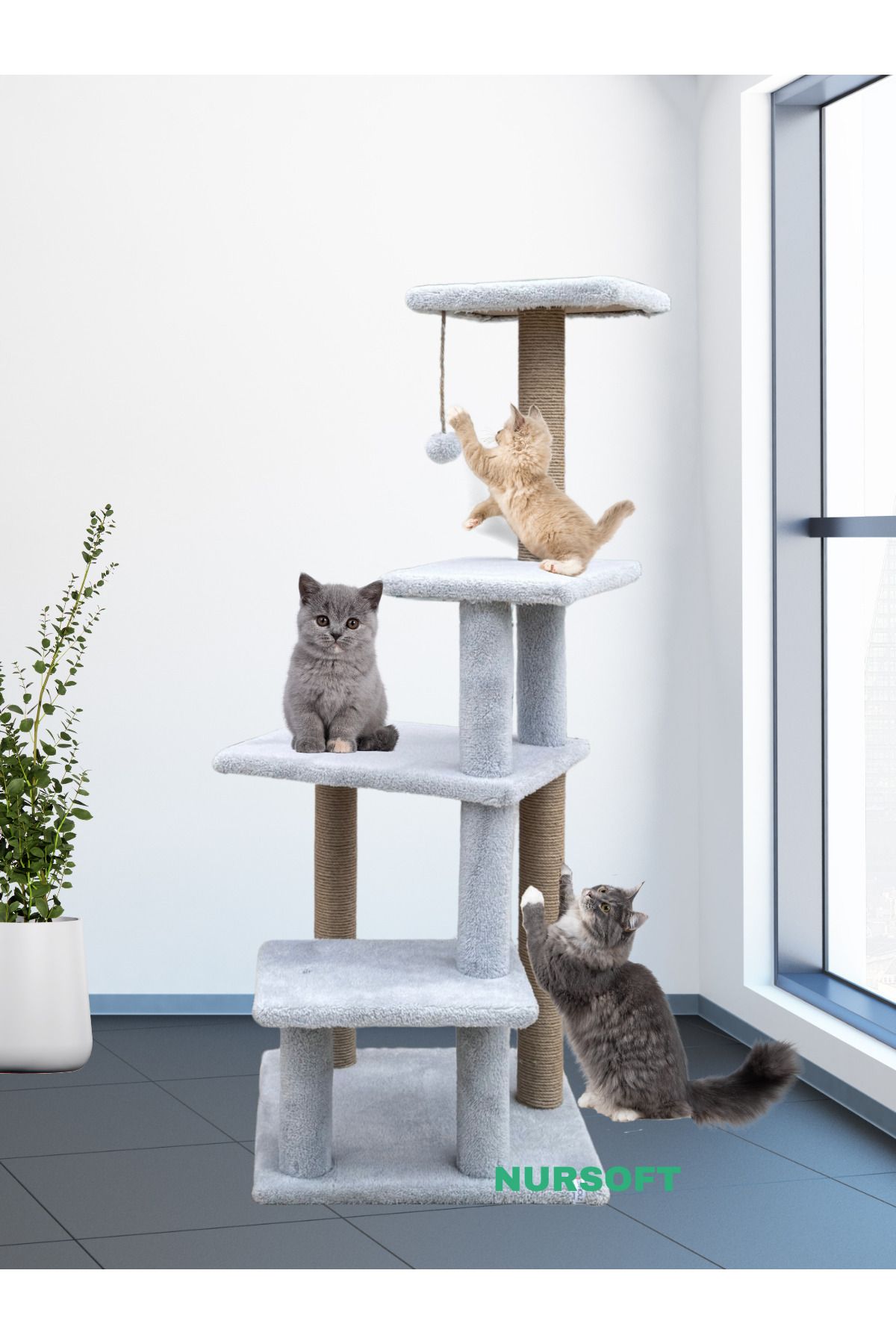 Nursoft-Premium Scratching Board Multi-Layer Long Size Large Size Cat Seat Scratching Protector 1