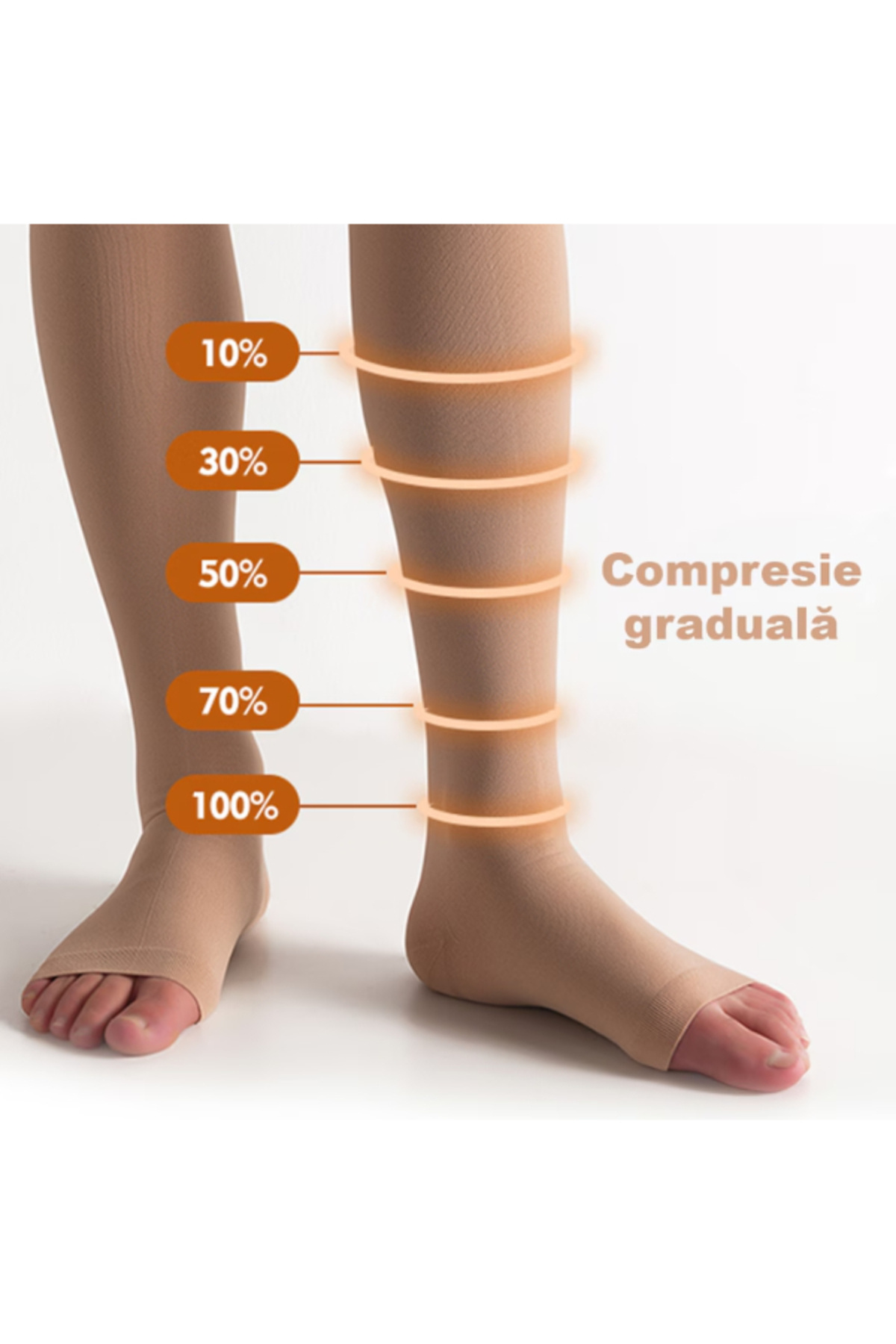 zenifique-Set of 2 Zenifique Compression Socks with High Compression Degree 23-32 Mmhg, Beige, Size L 3