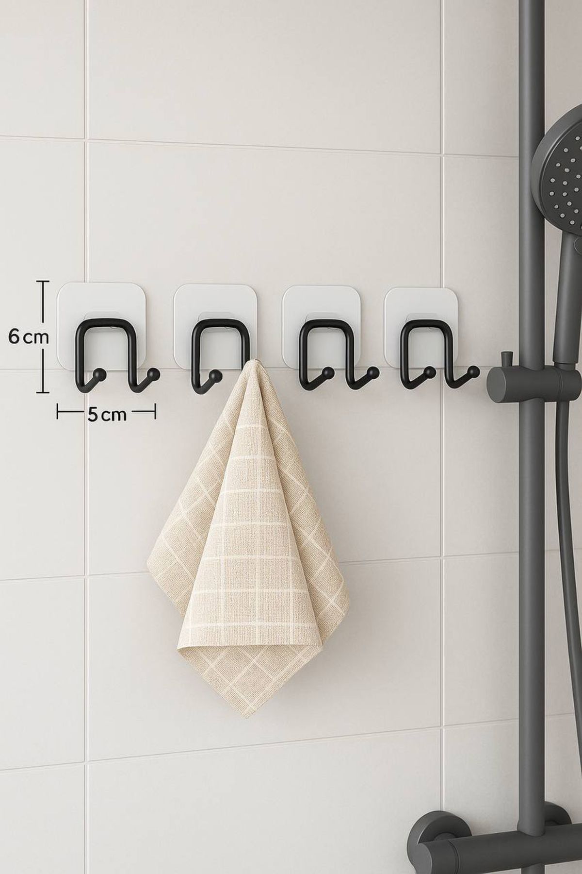 ELAMOUR 4 Adet Yapışkanlı Çift Kancalı Banyo Mutfak Askısı Metal Askılık Duvar Askı Organizer