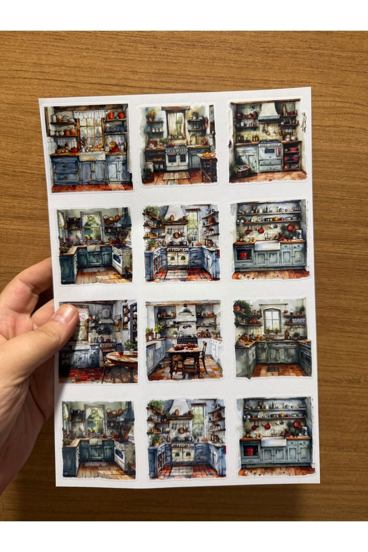 cakaybu Vintage Mutfak Temalı Sticker Seti – 12 Adet, 6 cm | Defter, Laptop, Bujo, Hediye Paketi Süsü