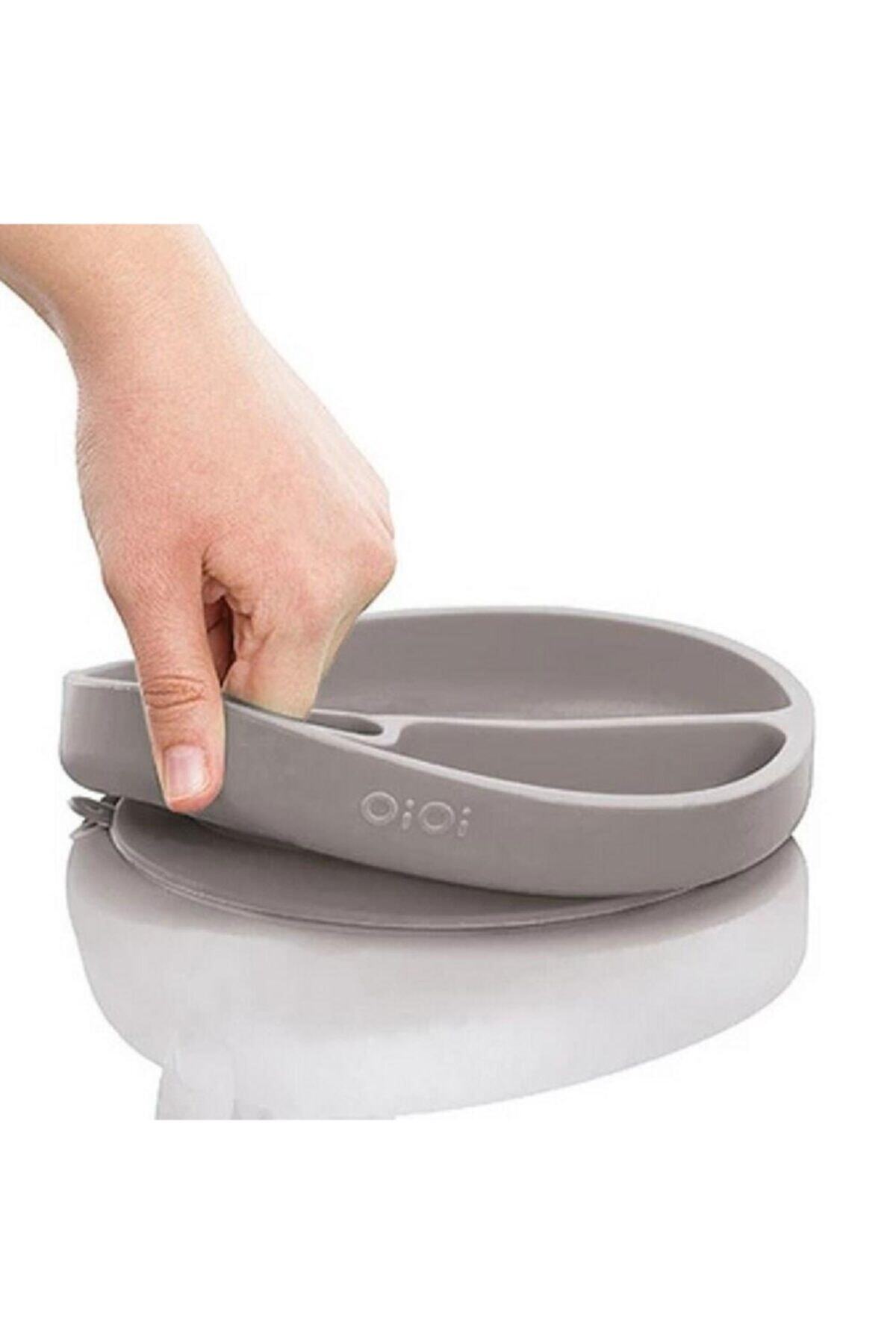 OiOi Silikon Tabak Vakum Tabanlı Porsiyon Powder Grey Gri fotoğrafı 5 (önizleme)