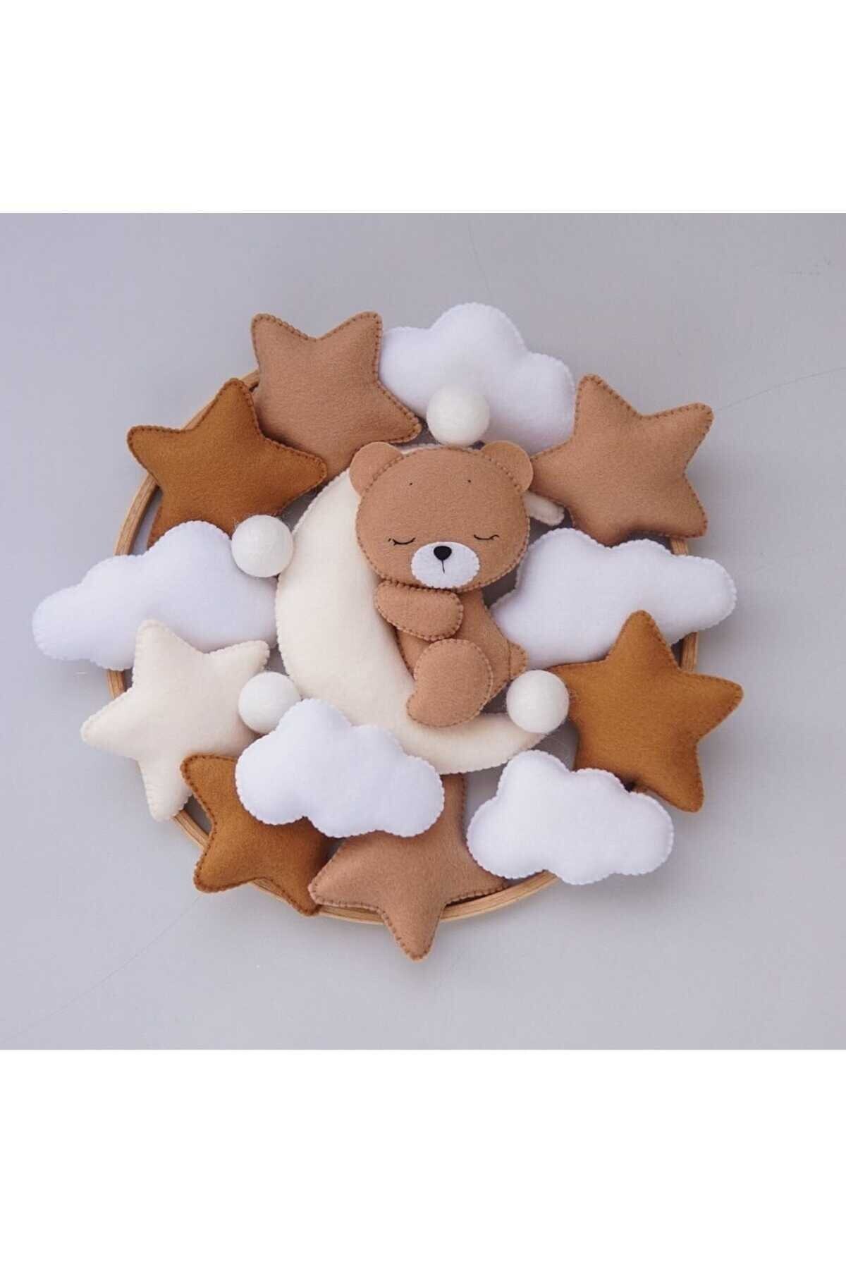 Duygunun Keçe Tasarımı Özel Tasarım Kız Bebek Erkek Bebek Sevimli Figür Beşik Dönencesi fotoğrafı 2 (önizleme)