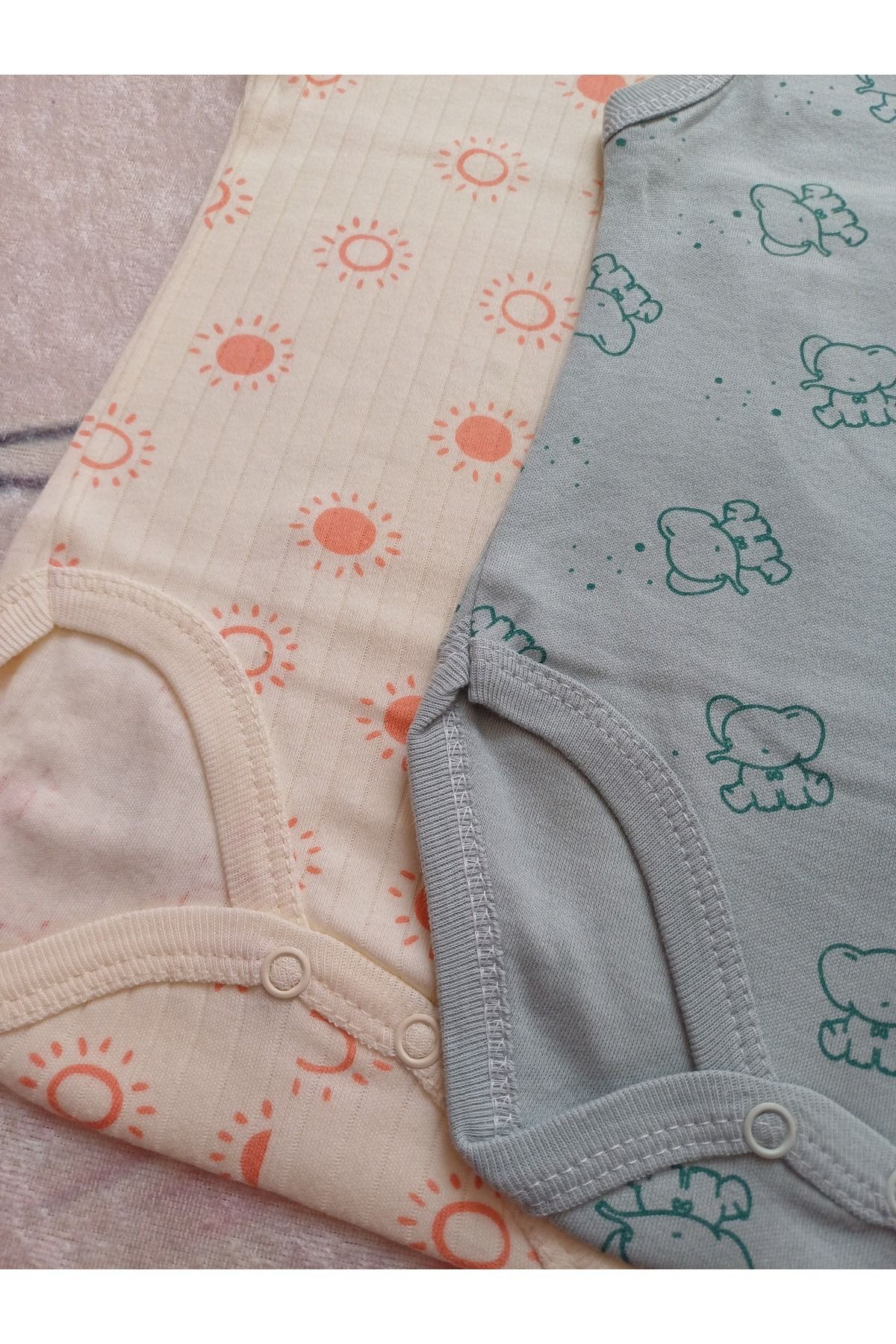 Şıkır Baby Unisex Erkek Bebek Kız Bebek Yenidoğan %100 Pamuklu Badi Çıtçıtlı Kolsuz Zıbın