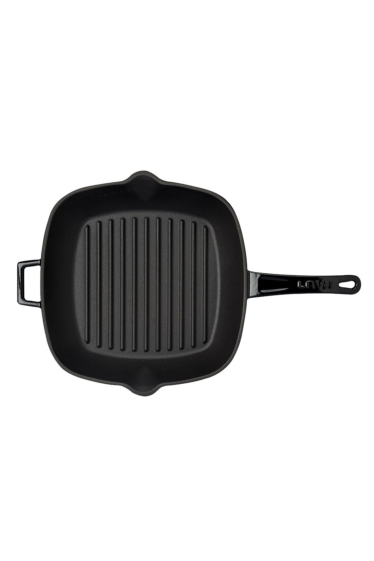 Lava-Cast Square Grill Pan Cast Iron Solid Handle Size 26x26cm 3