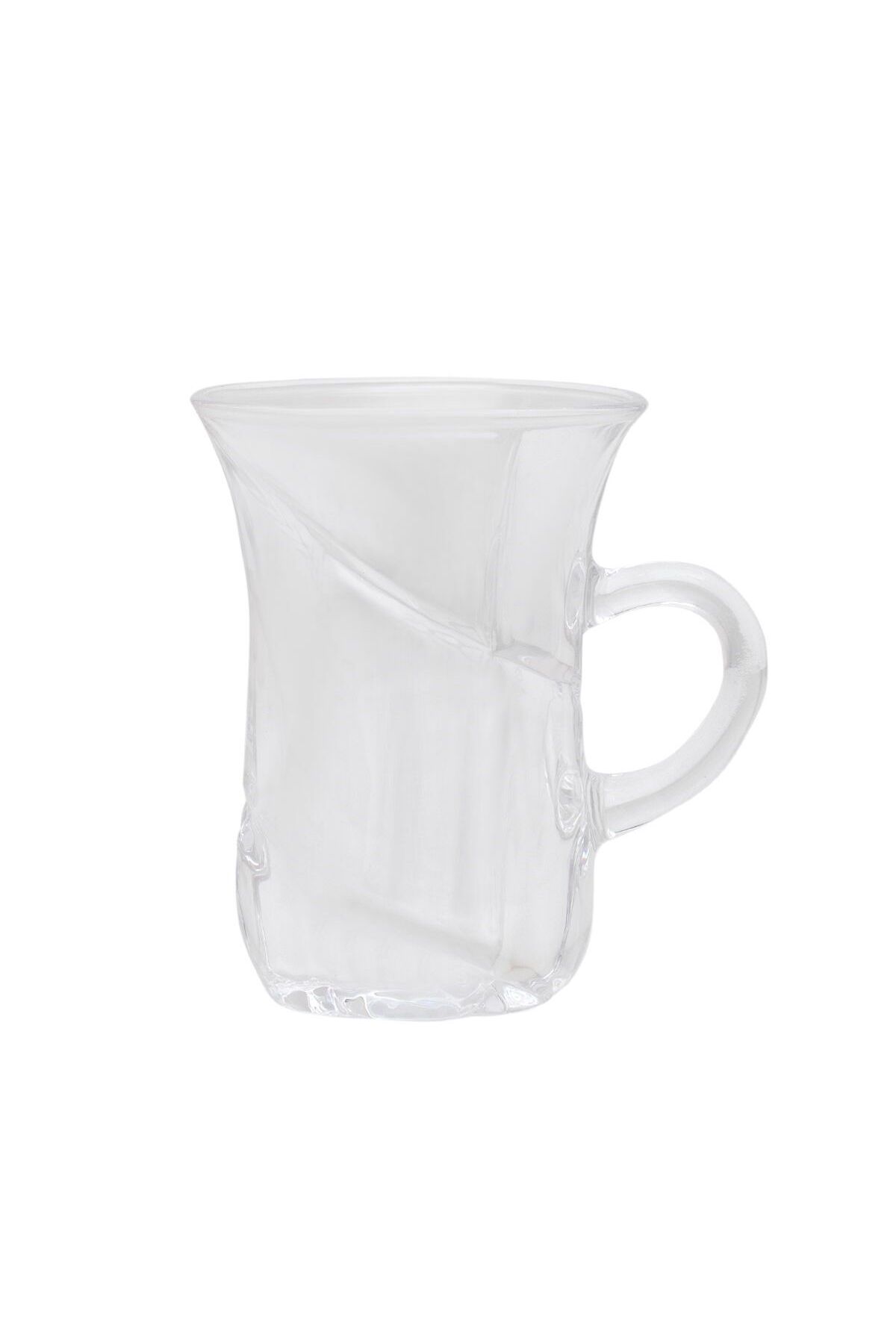 Alsaif Gallery-Al Saif Gallery Max glass tea cups set, with handle, 6 pieces - transparent 1
