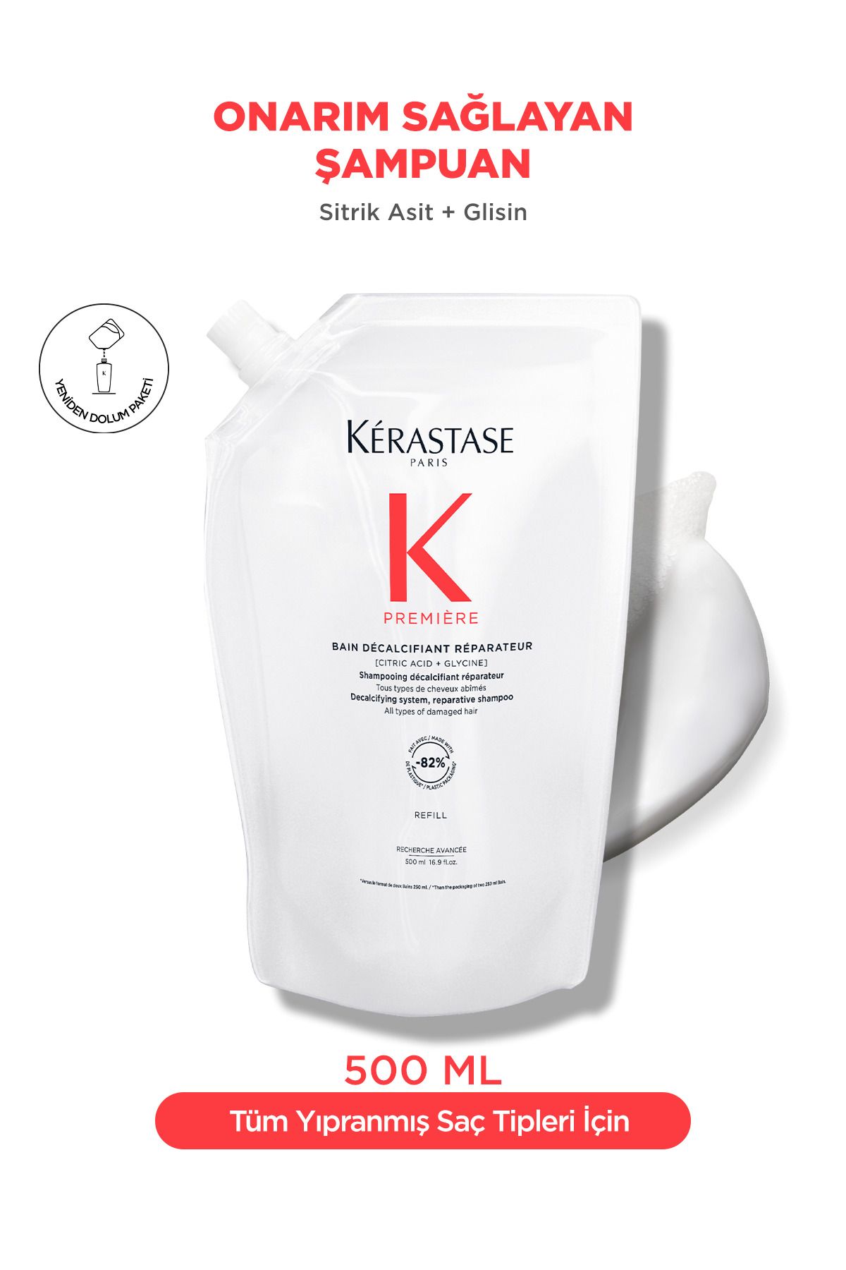شامپو مردانه و زنانه KÉRASTASE PREMIÈRE BAIN DÉCALCIFANT RÉCALCIFIANT RÉPATEUR 500ML Kerastase
