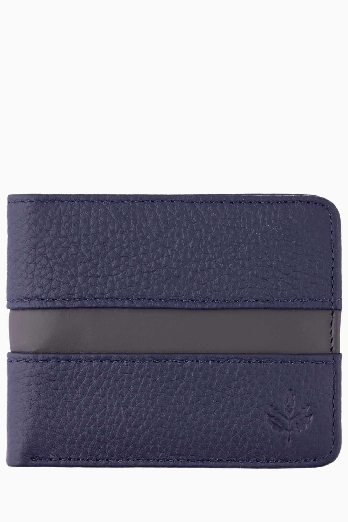 Fenerium-FB Genuine Leather Garnish Wallet (HA059TDS17-293) - Navy