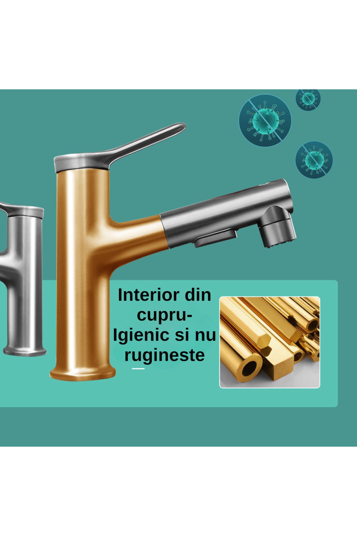 BiXXBi-Bath 3 Basin Faucet with Three Flow Functions, Grey 4