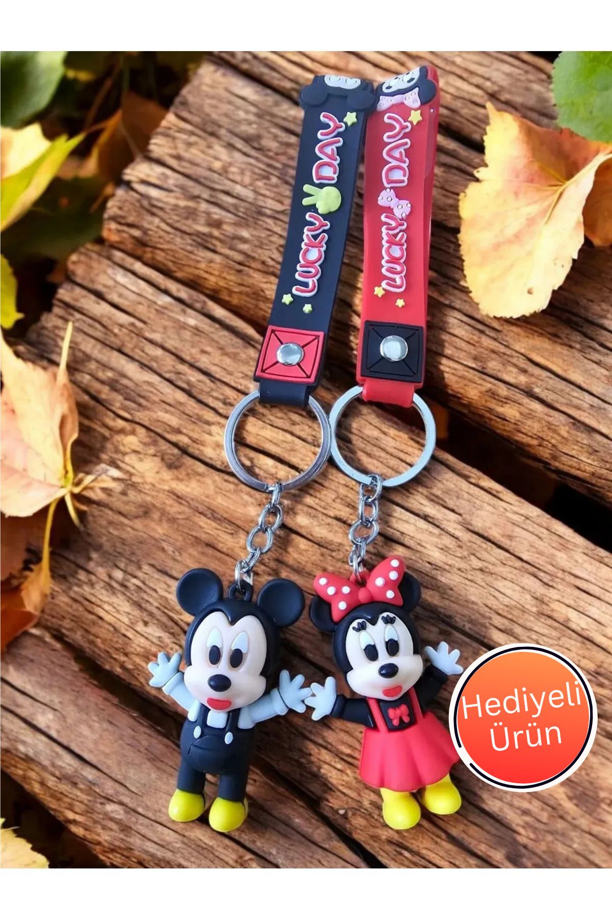 TAYEM 2'li Mickey Mouse Anahtarlık, 3D Hediyelik Anahtarlık ve Çanta Süsü, Aksesuarı