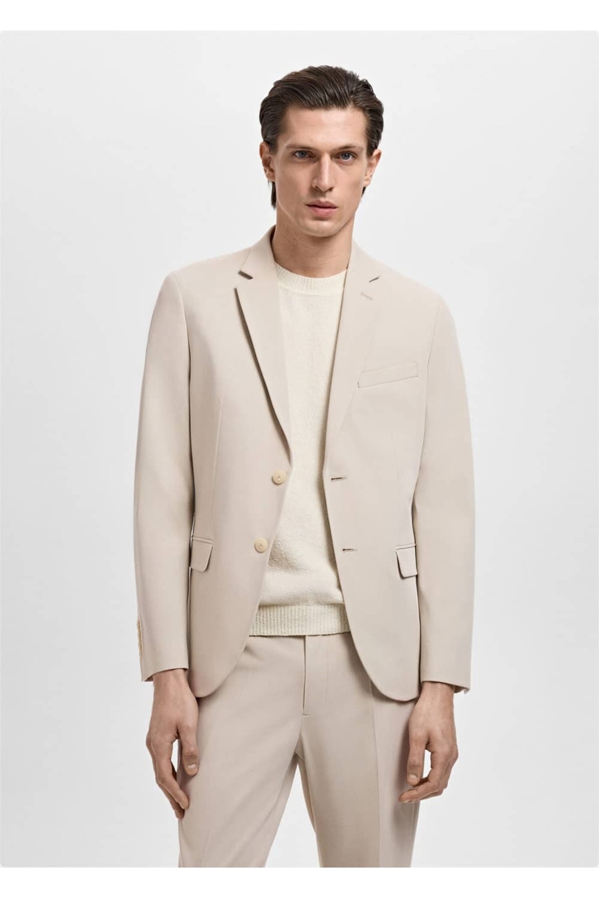 Streç kumaştan süper dar kesim blazer ceket