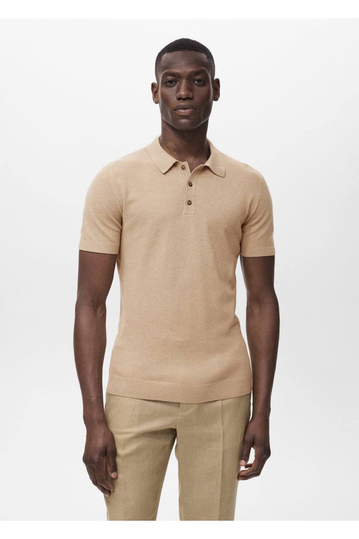 İnce triko pamuklu polo gömlek
